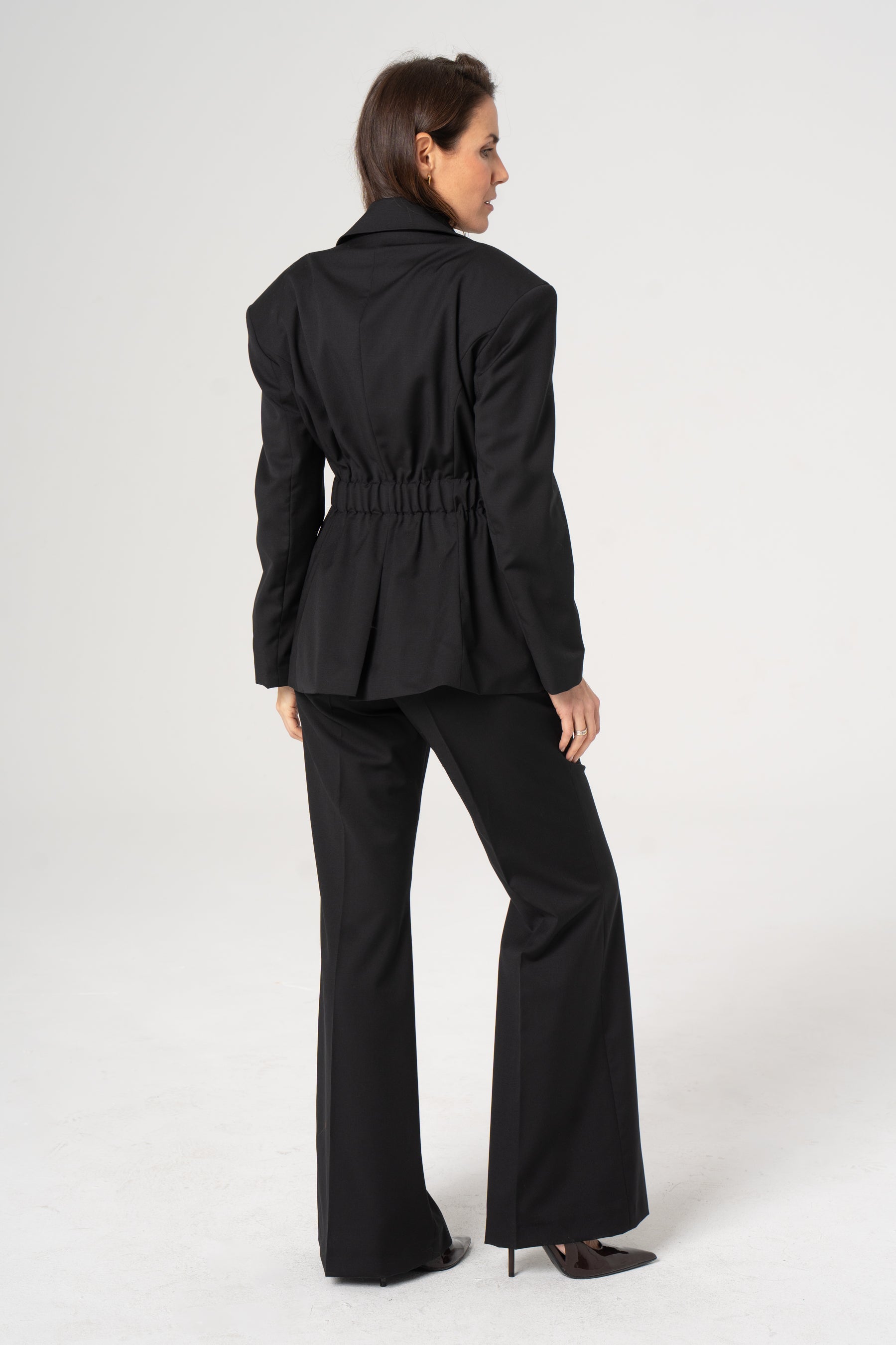 BERTA black wool trousers