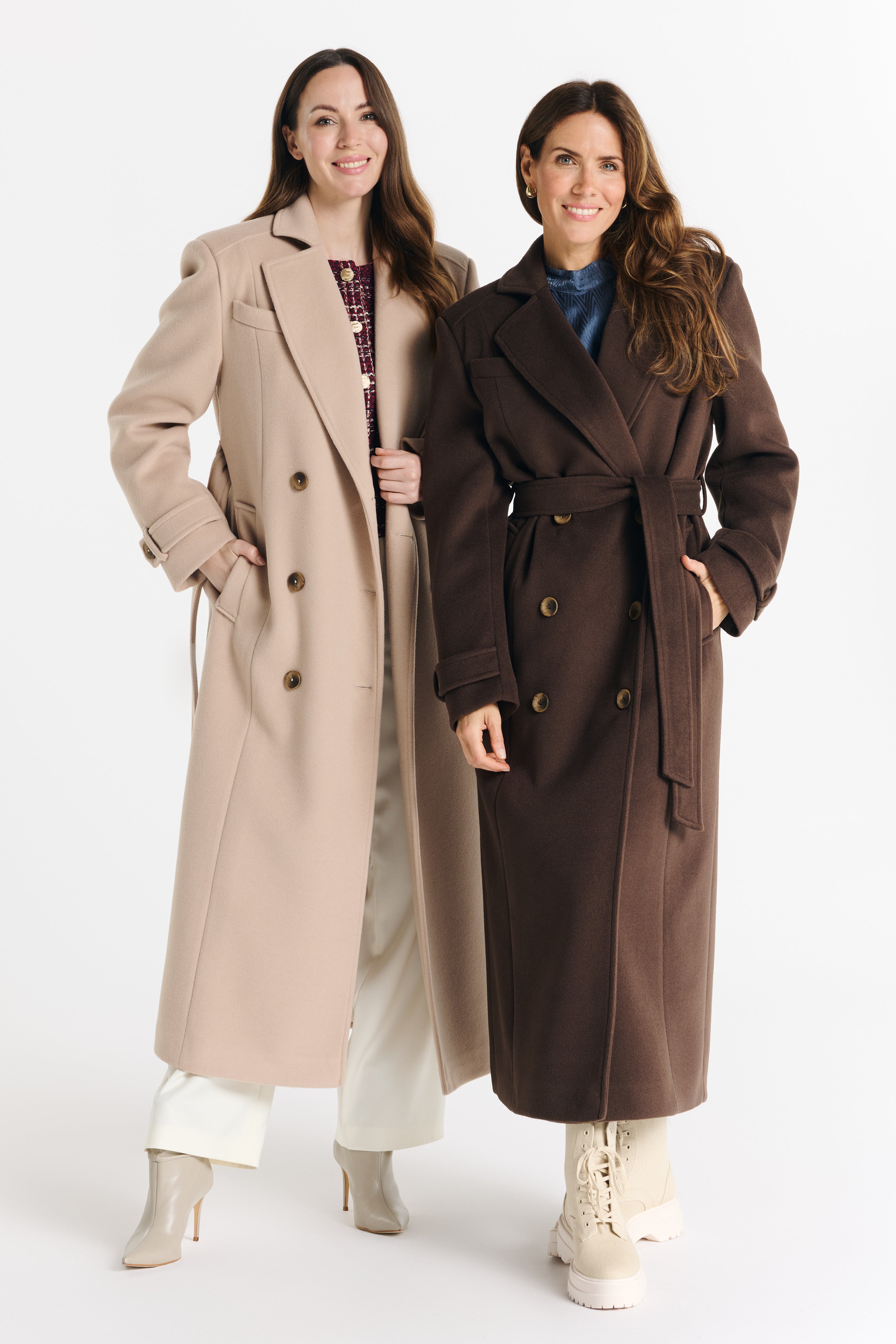 MALWINA maxi coat chocolade