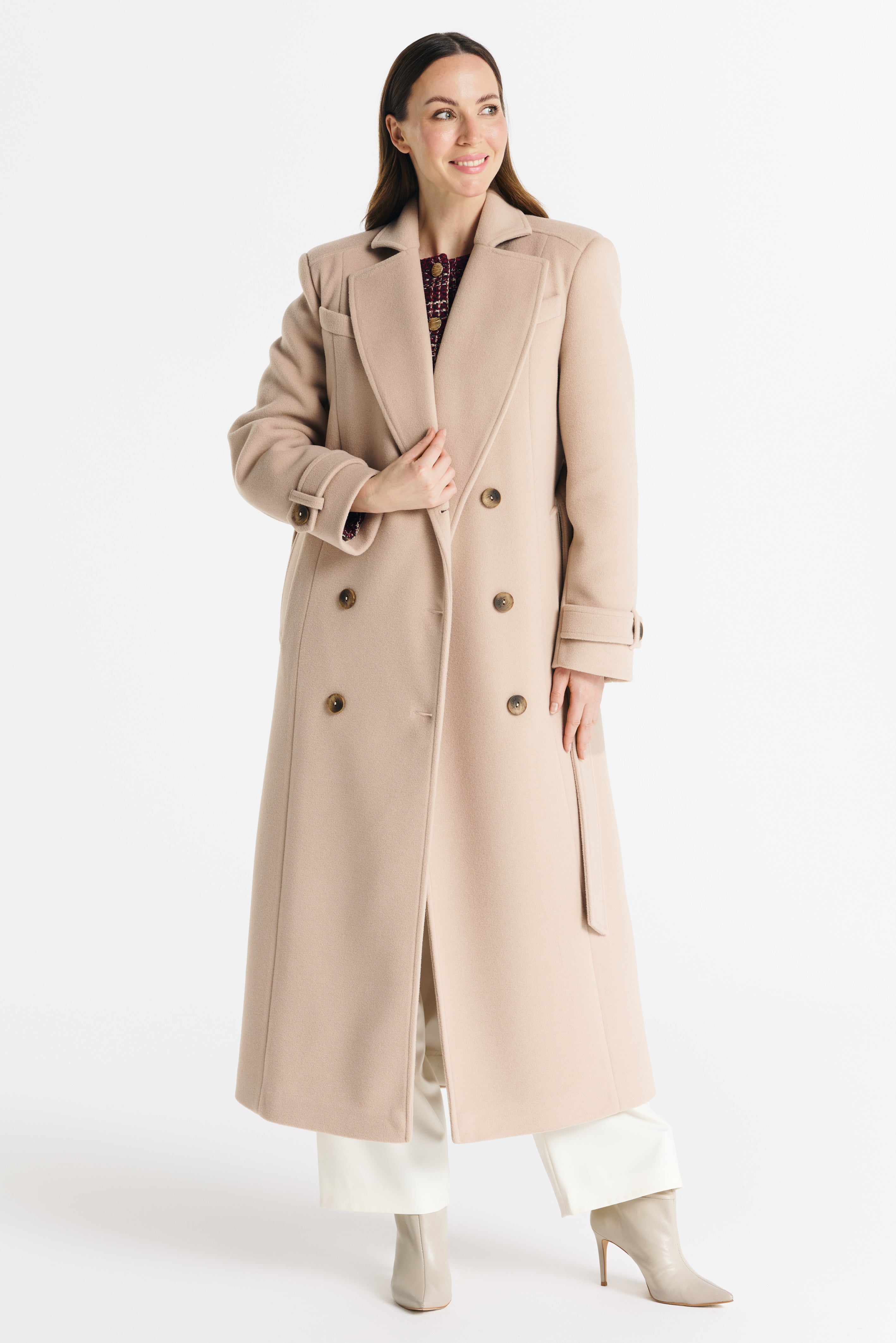 MALWINA maxi-jas beige