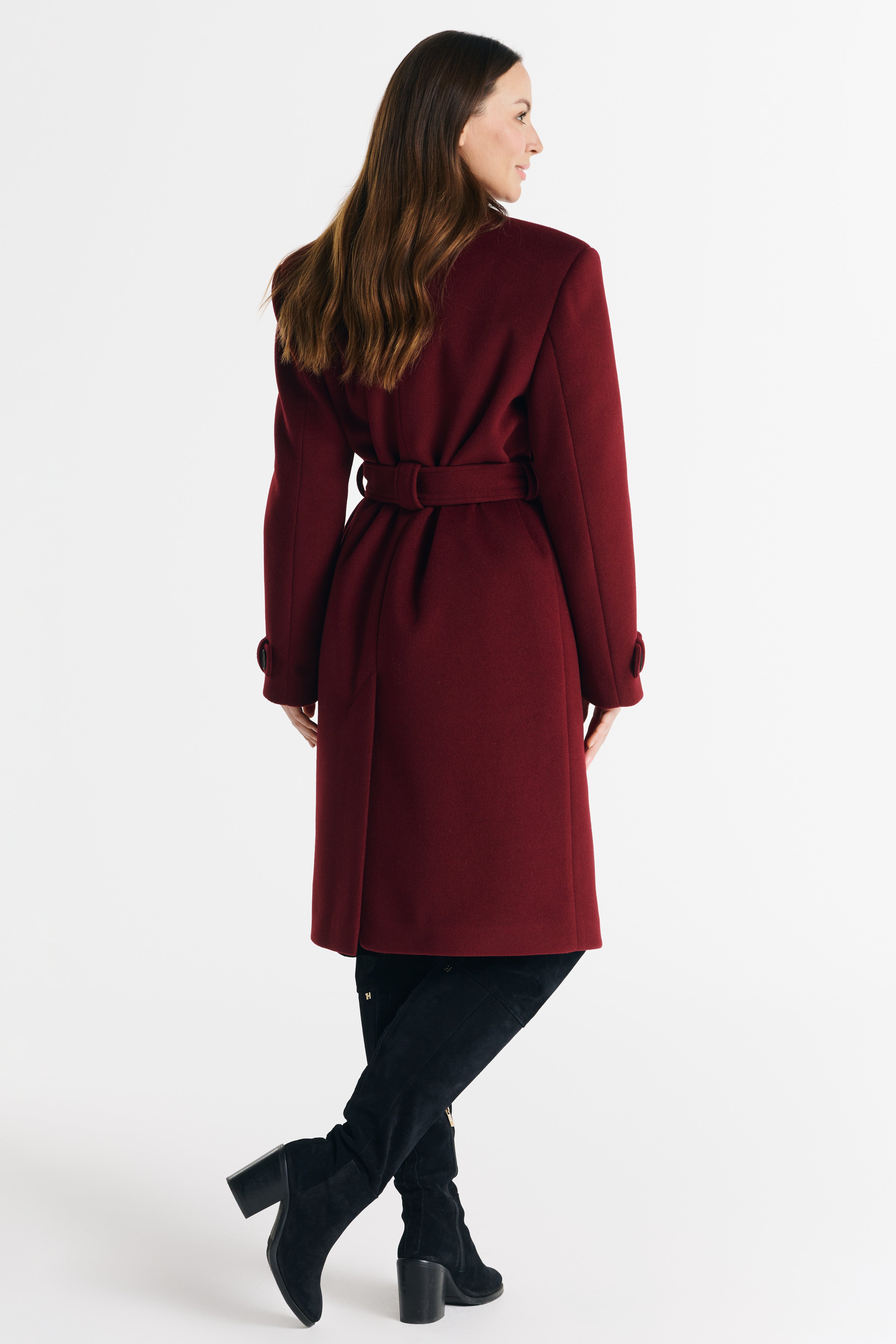 MALWINA midi-jas bordeauxrood