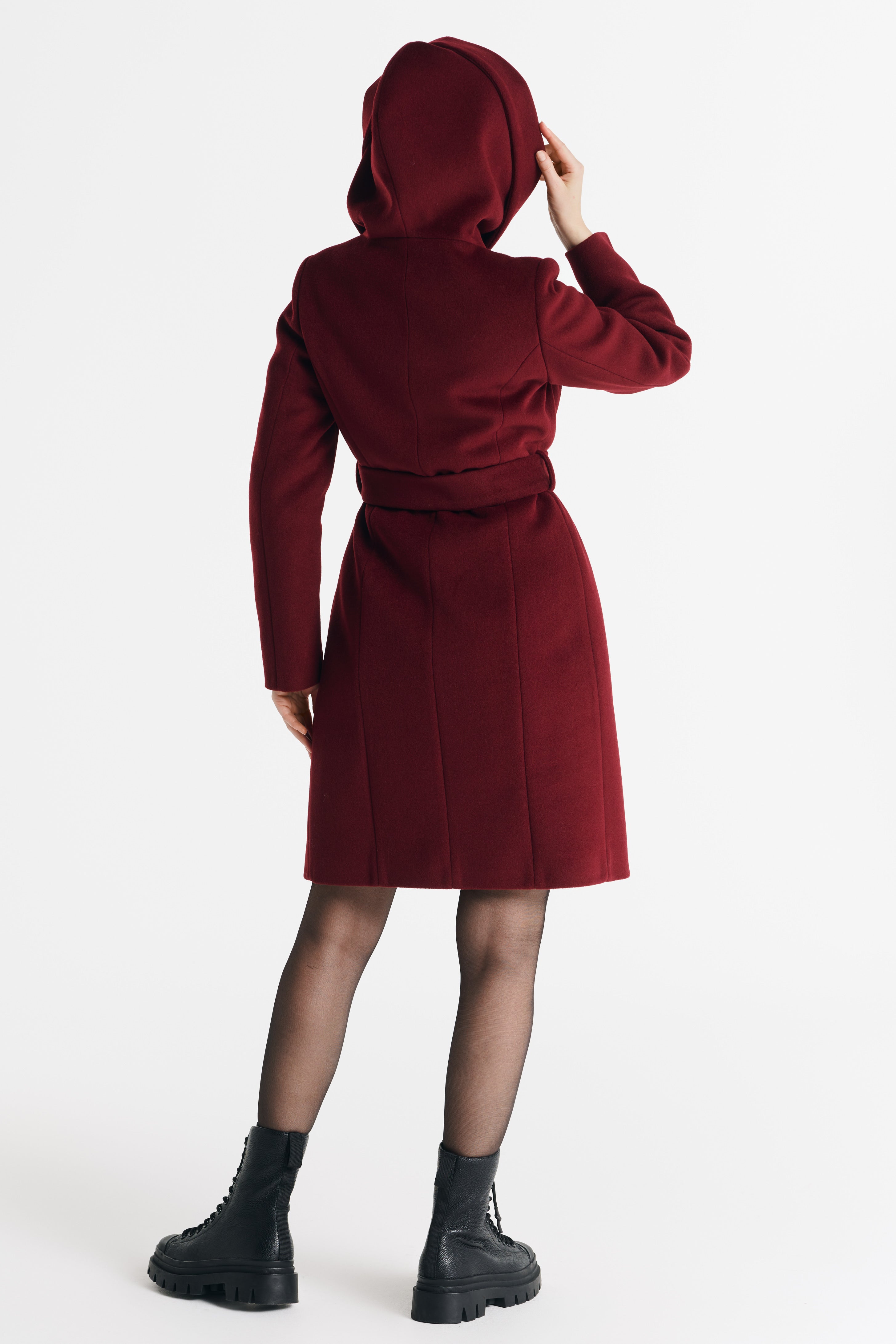 NOELIA midi-jas bordeauxrood