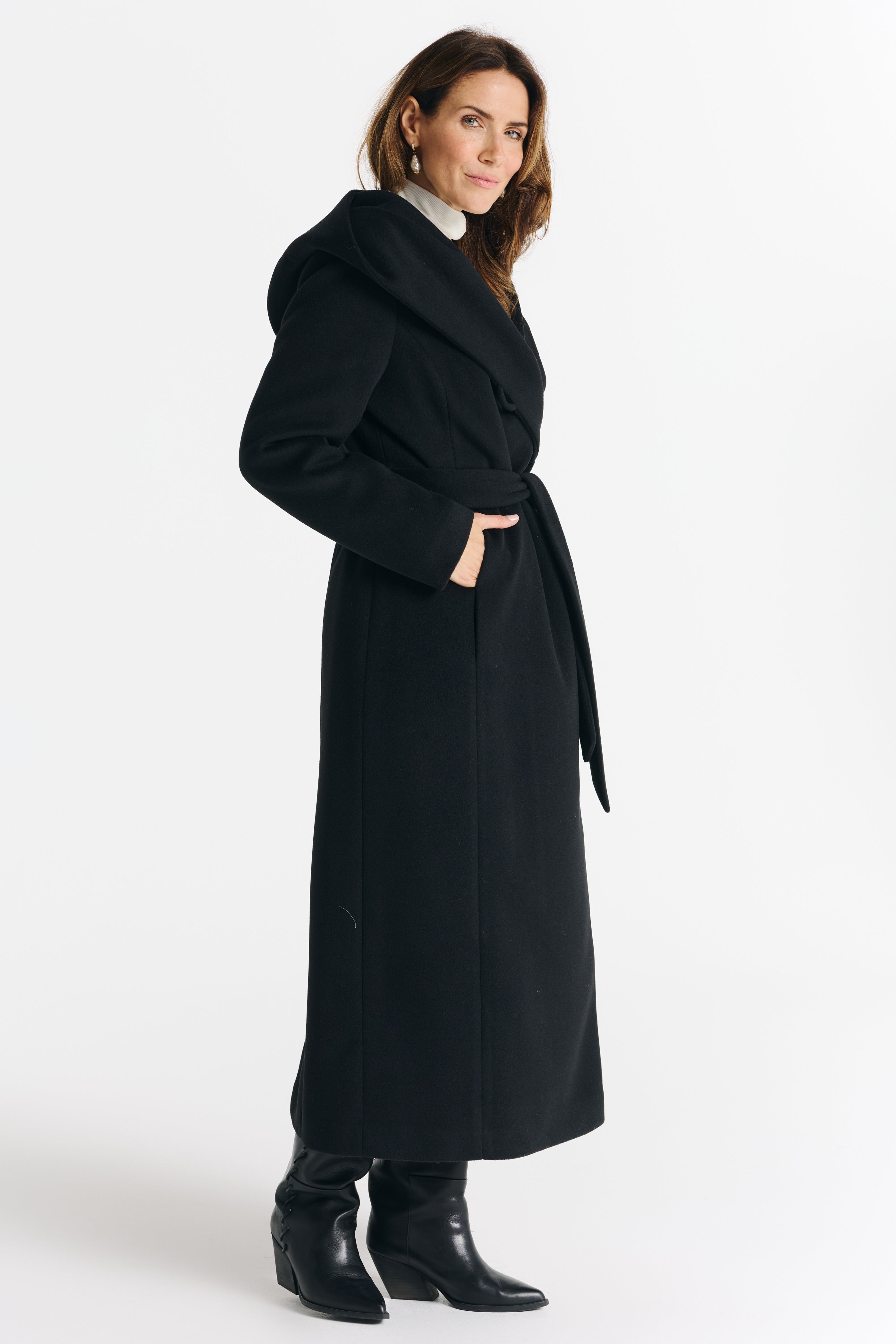 NOELIA maxi-jas zwart