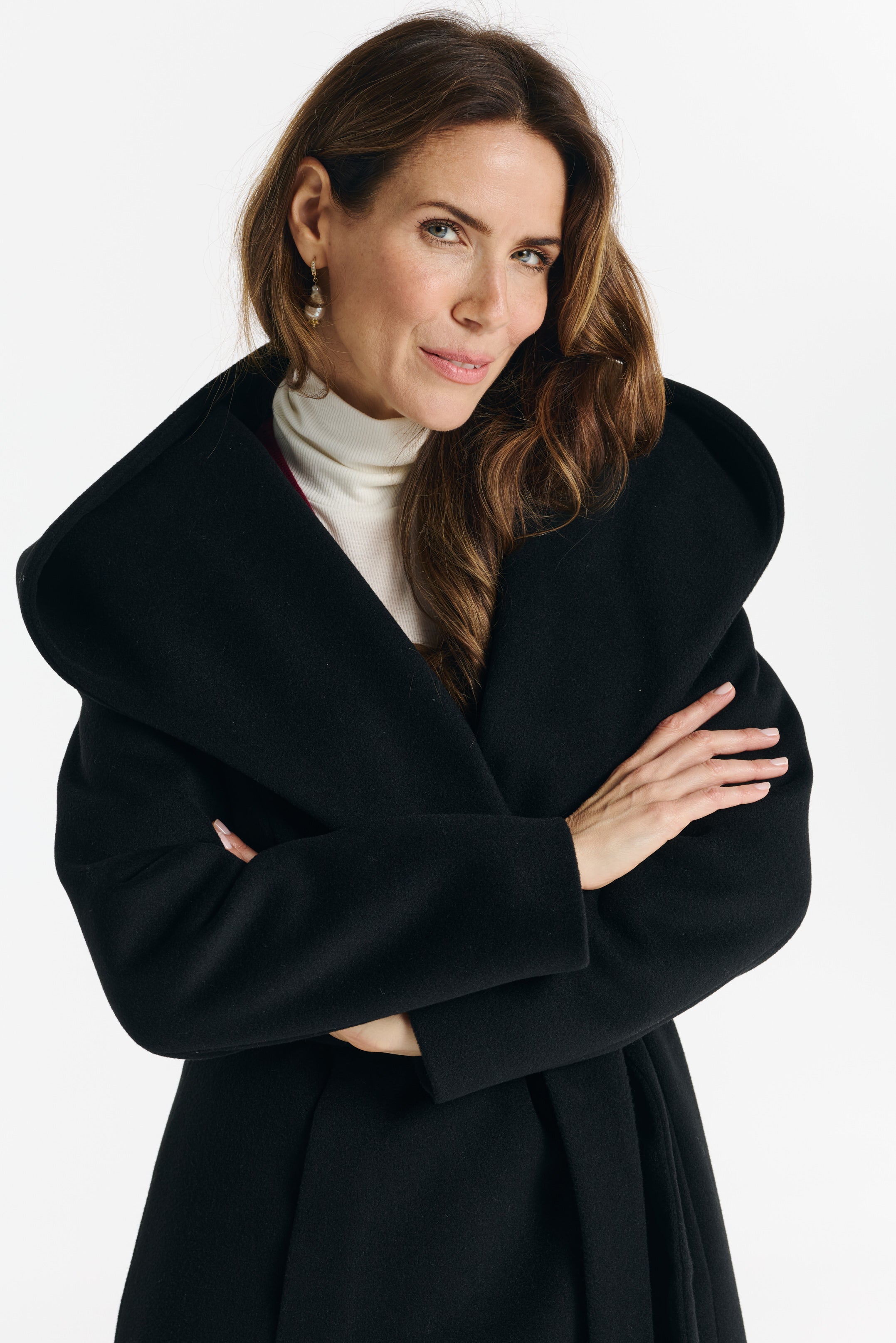 NOELIA maxi-jas zwart