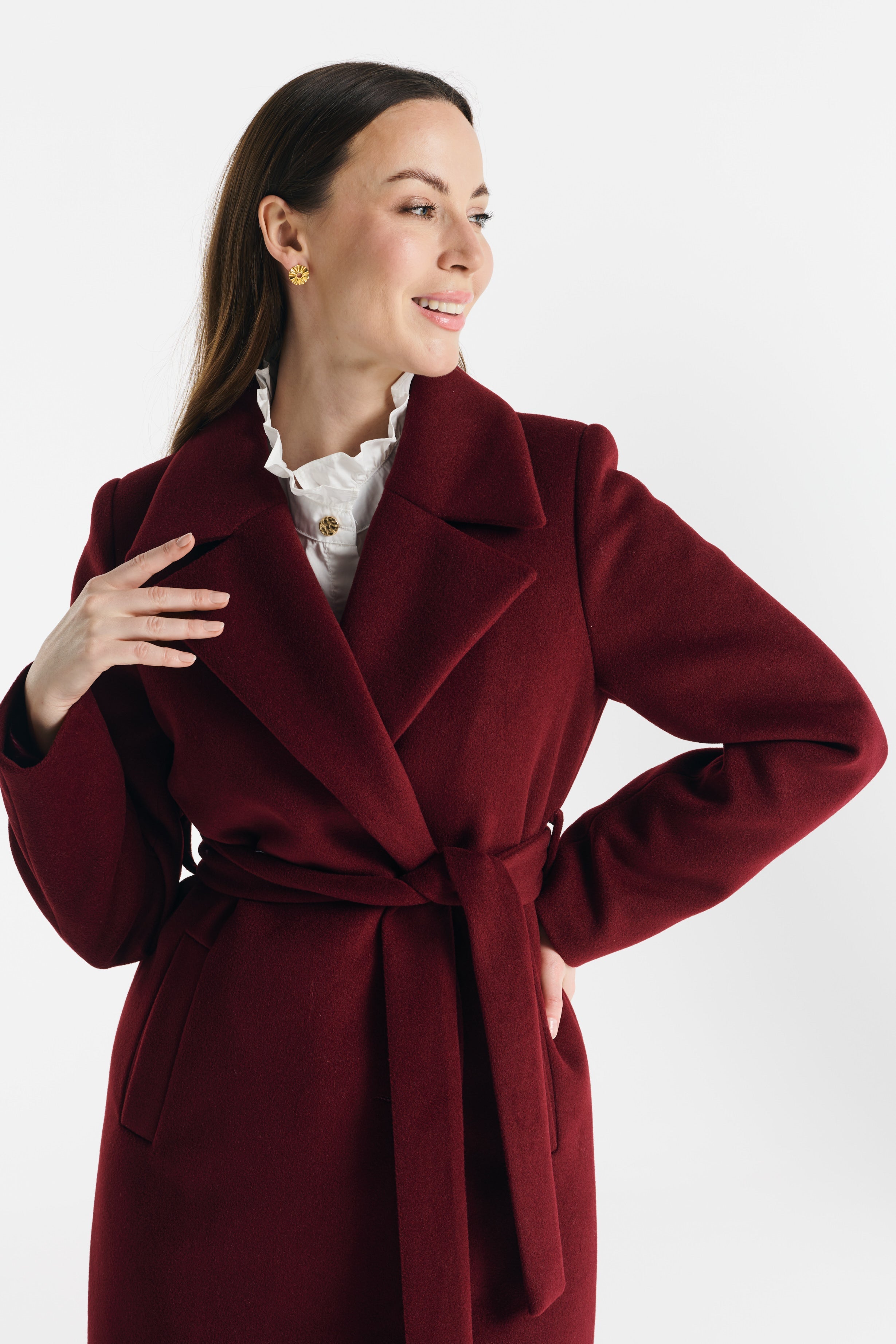 VERONA midi-jas bordeauxrood
