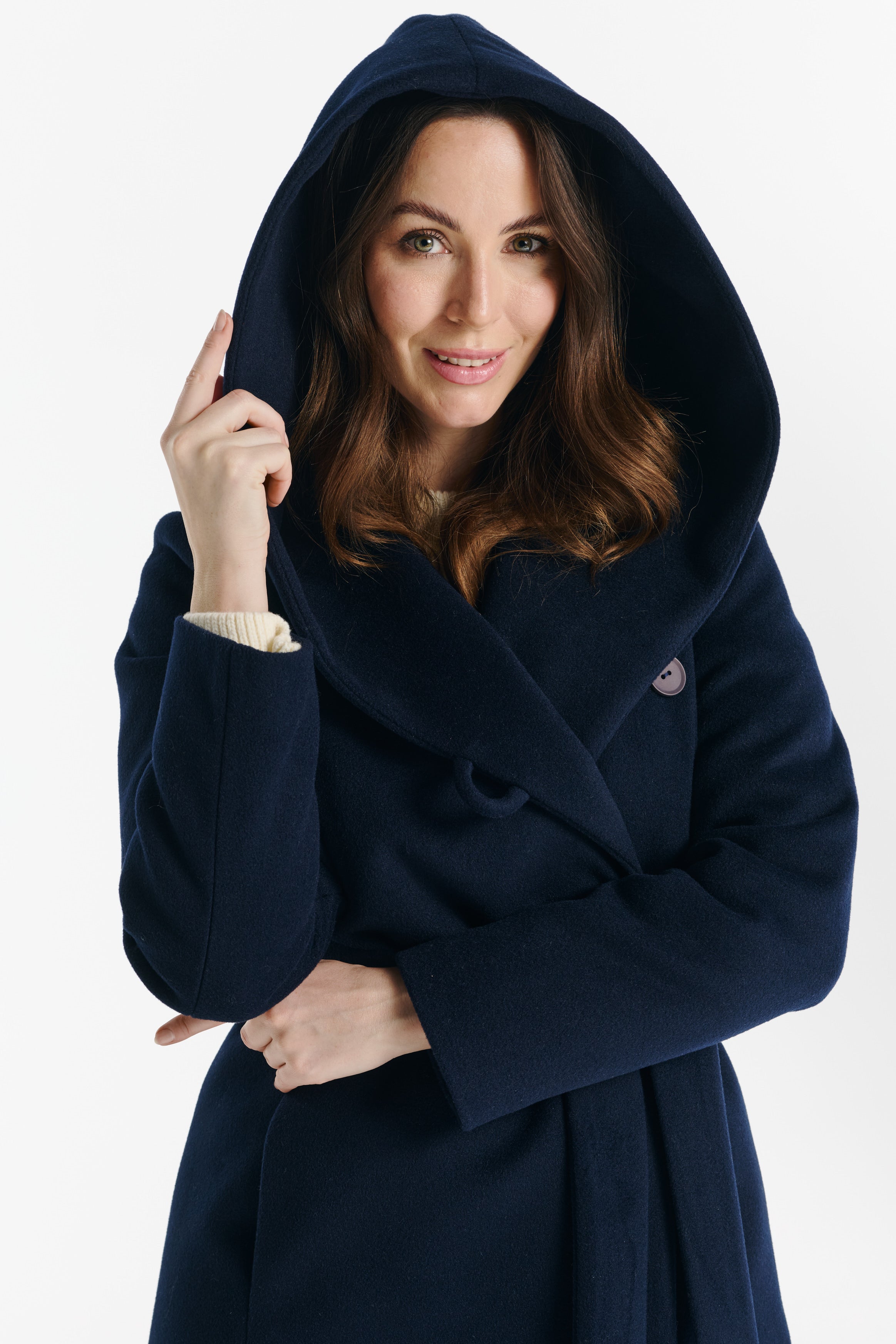 NOELIA maxi-jas marineblauw