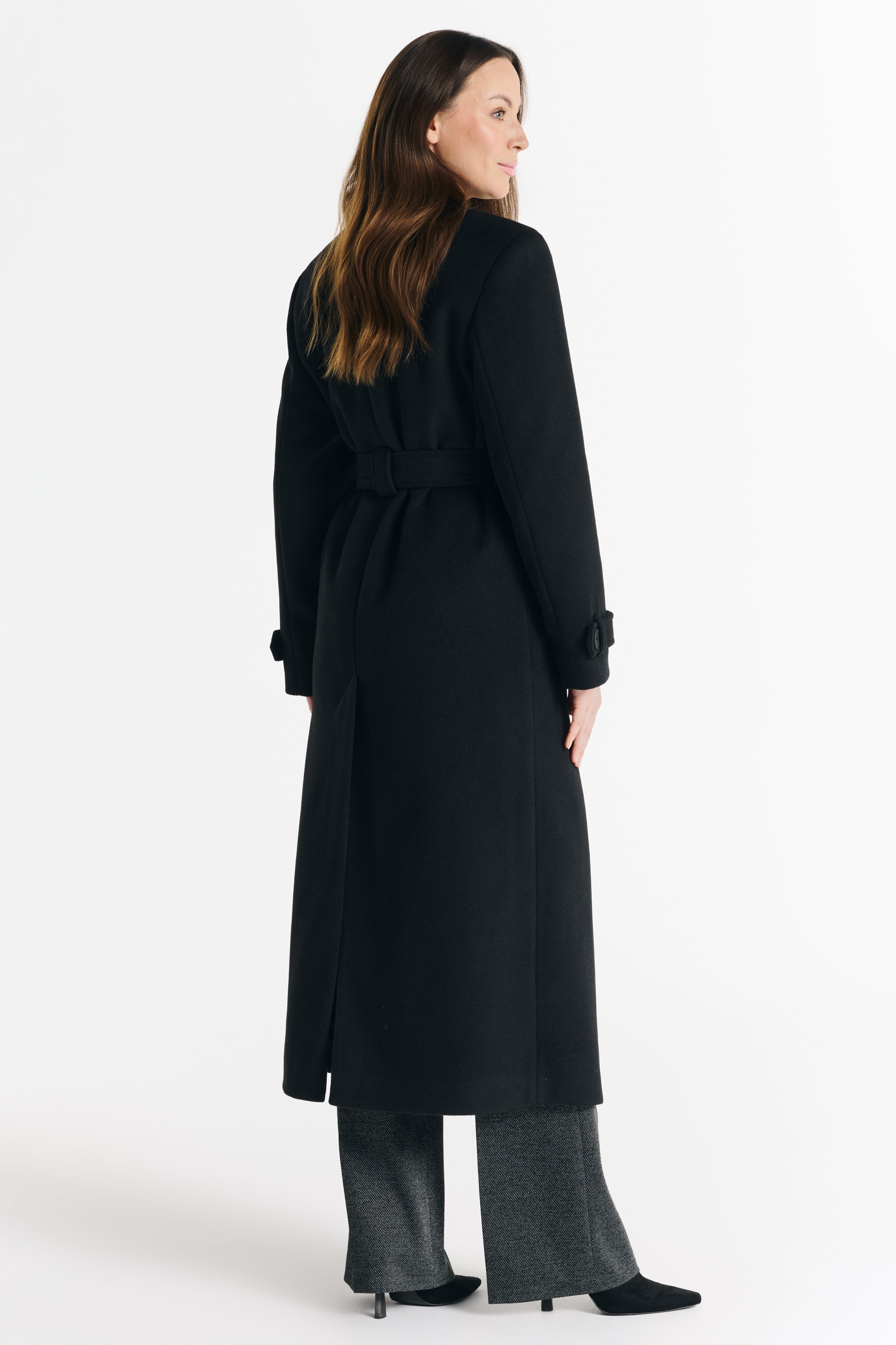 MALWINA maxi-jas zwart