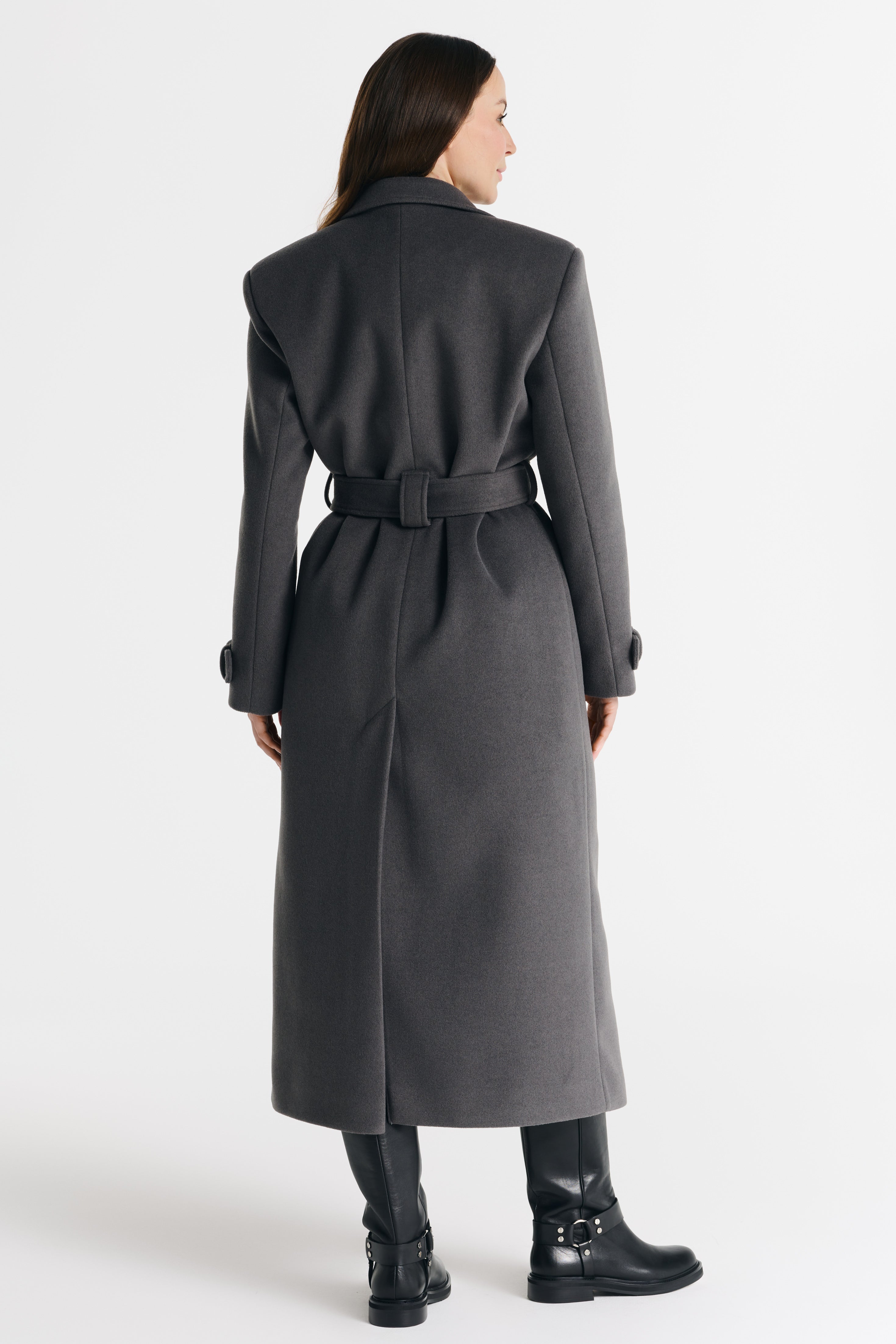 MALWINA maxi jas grijs