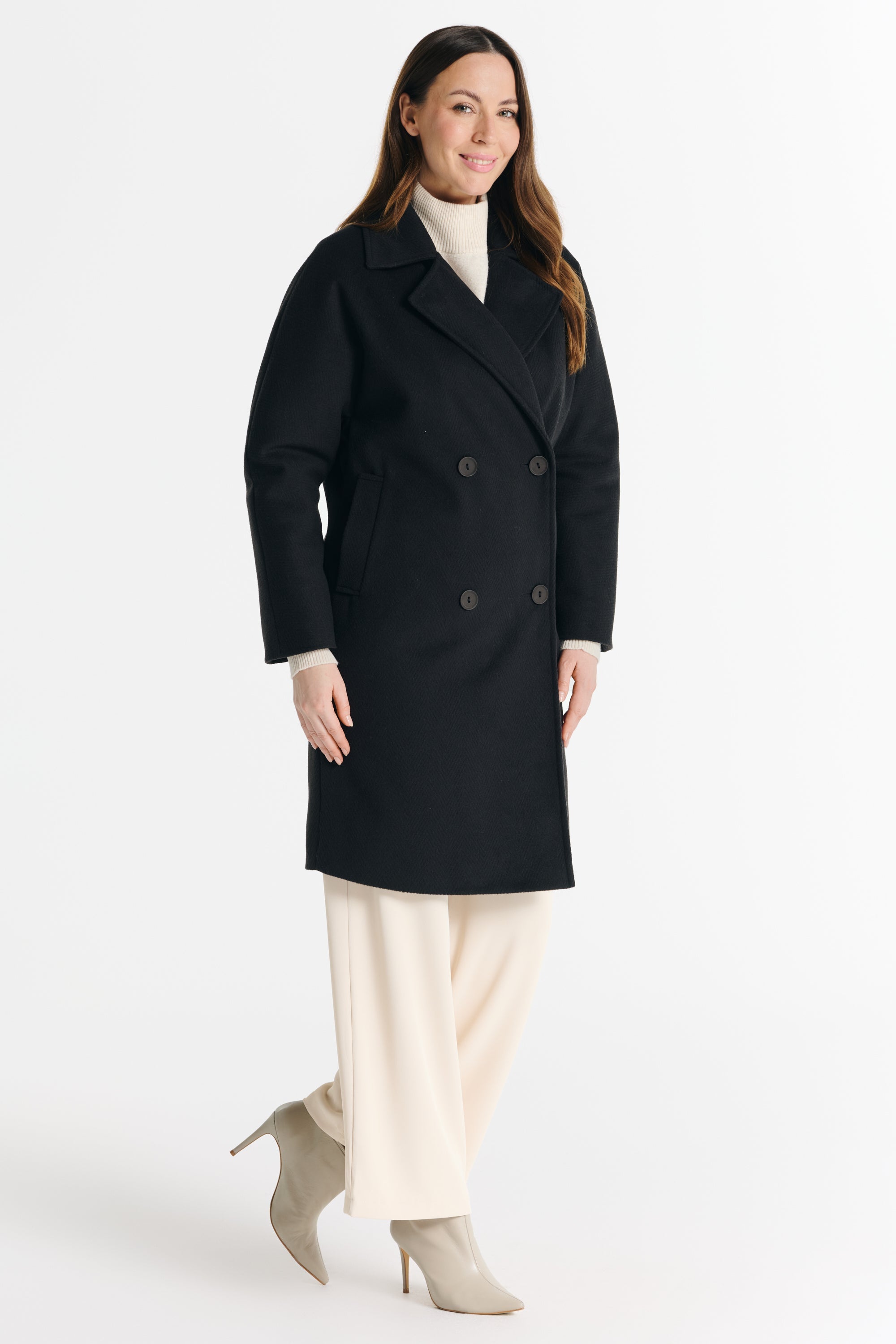 ROBERTA zwarte visgraatjas