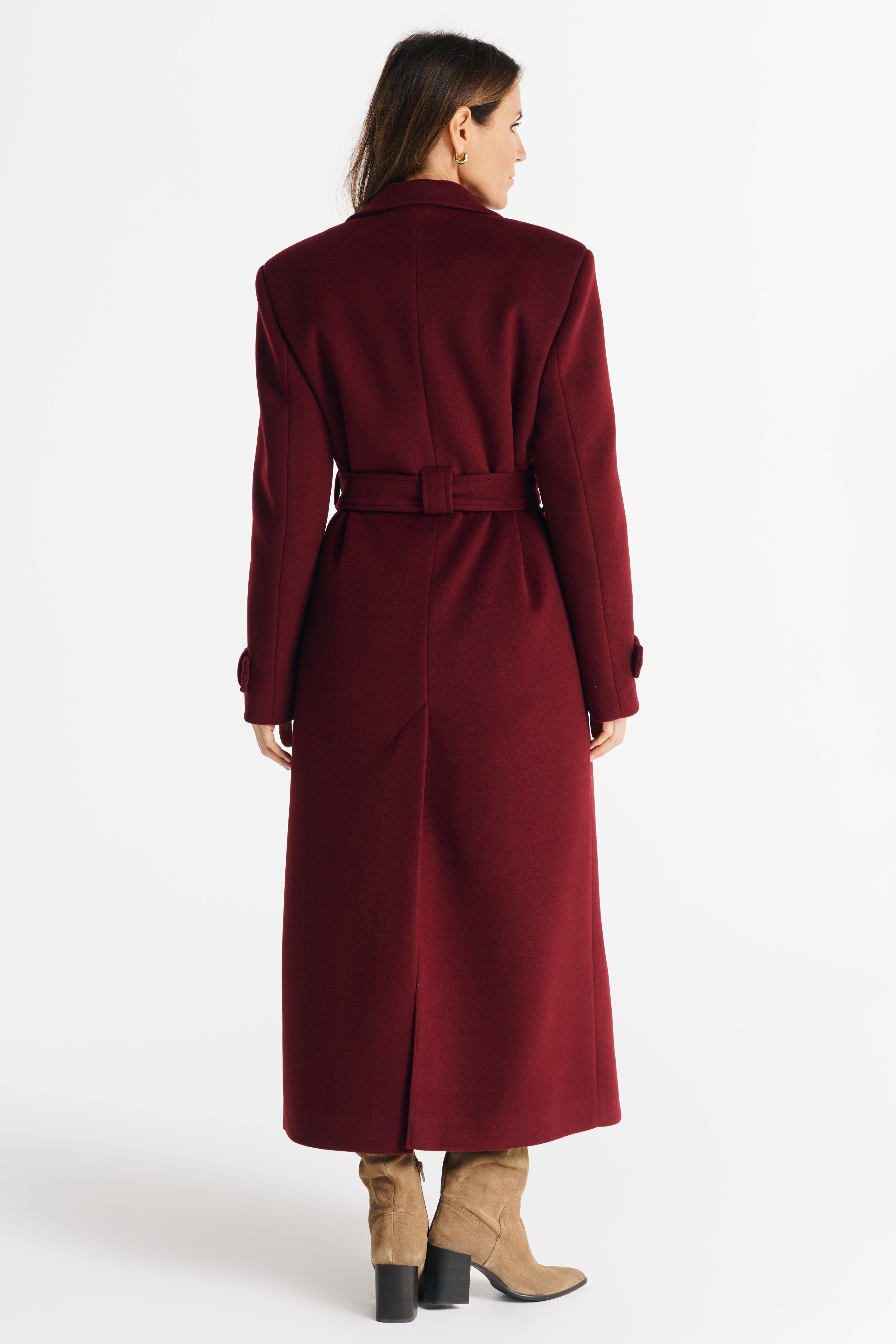 MALWINA maxi jas bordeauxrood