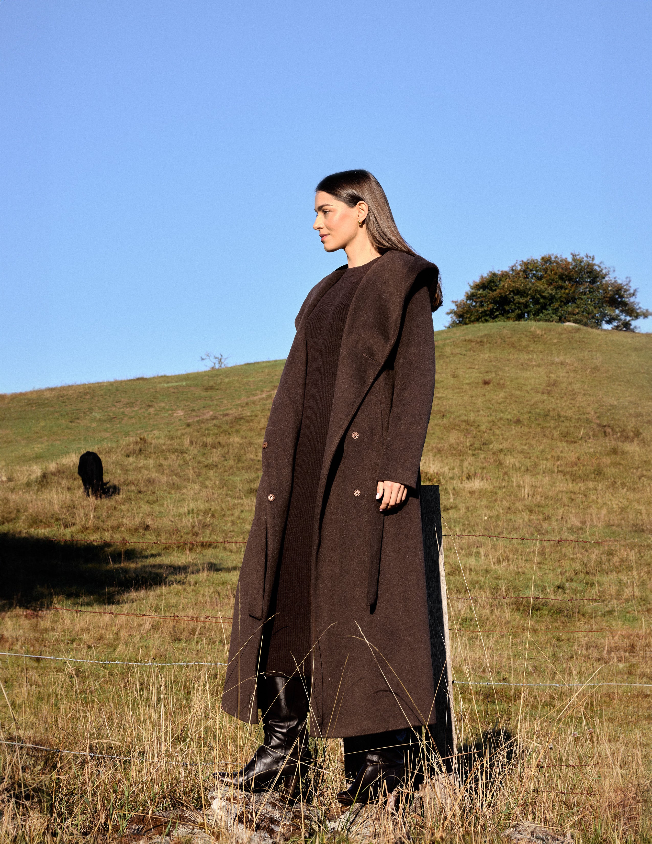 NOELIA maxi jas chocolade