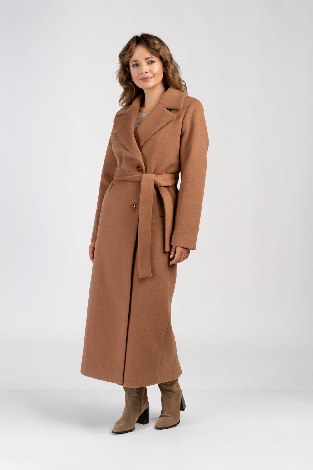 VERONA maxi camel jas