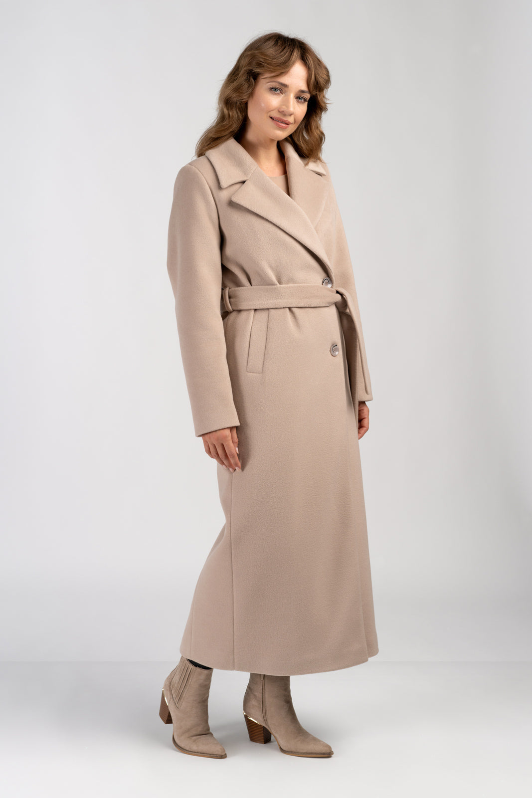 VERONA maxi jas lichtbeige