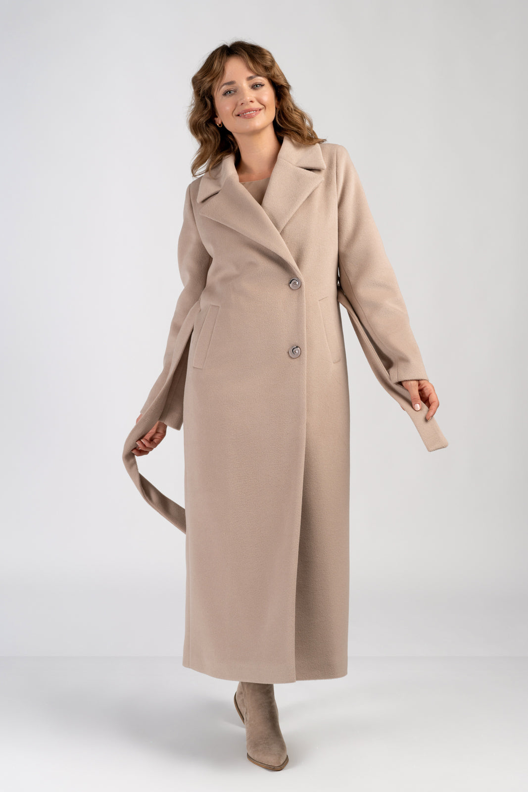 VERONA maxi jas lichtbeige