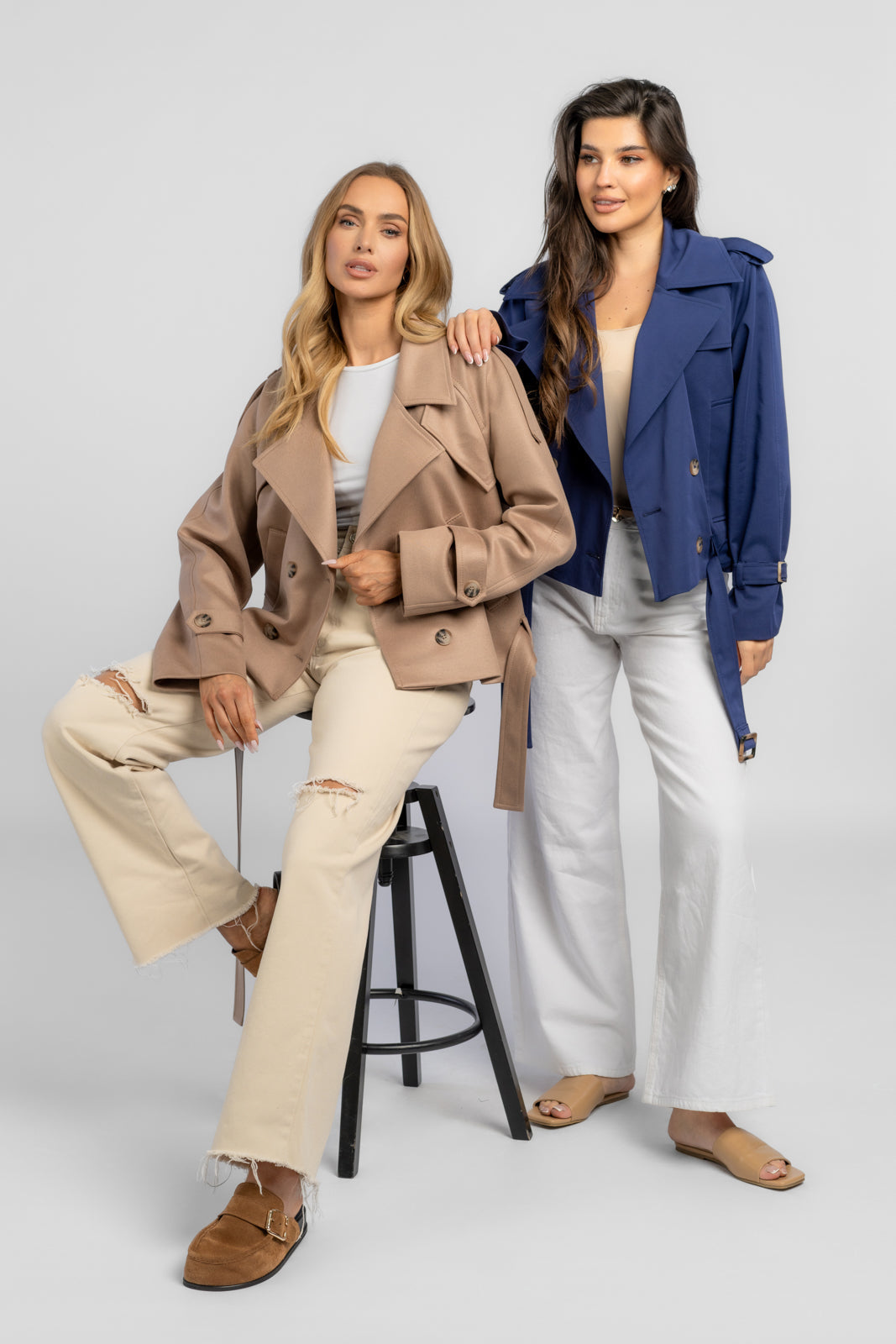 ADA marineblauwe trenchcoat