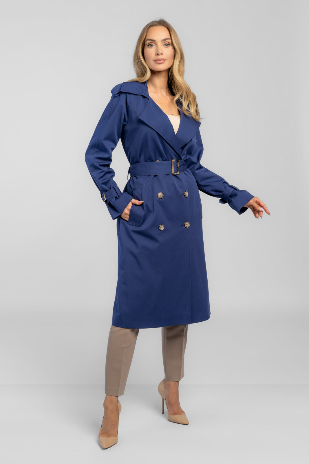 ADRIANNA trenchcoat marineblauw