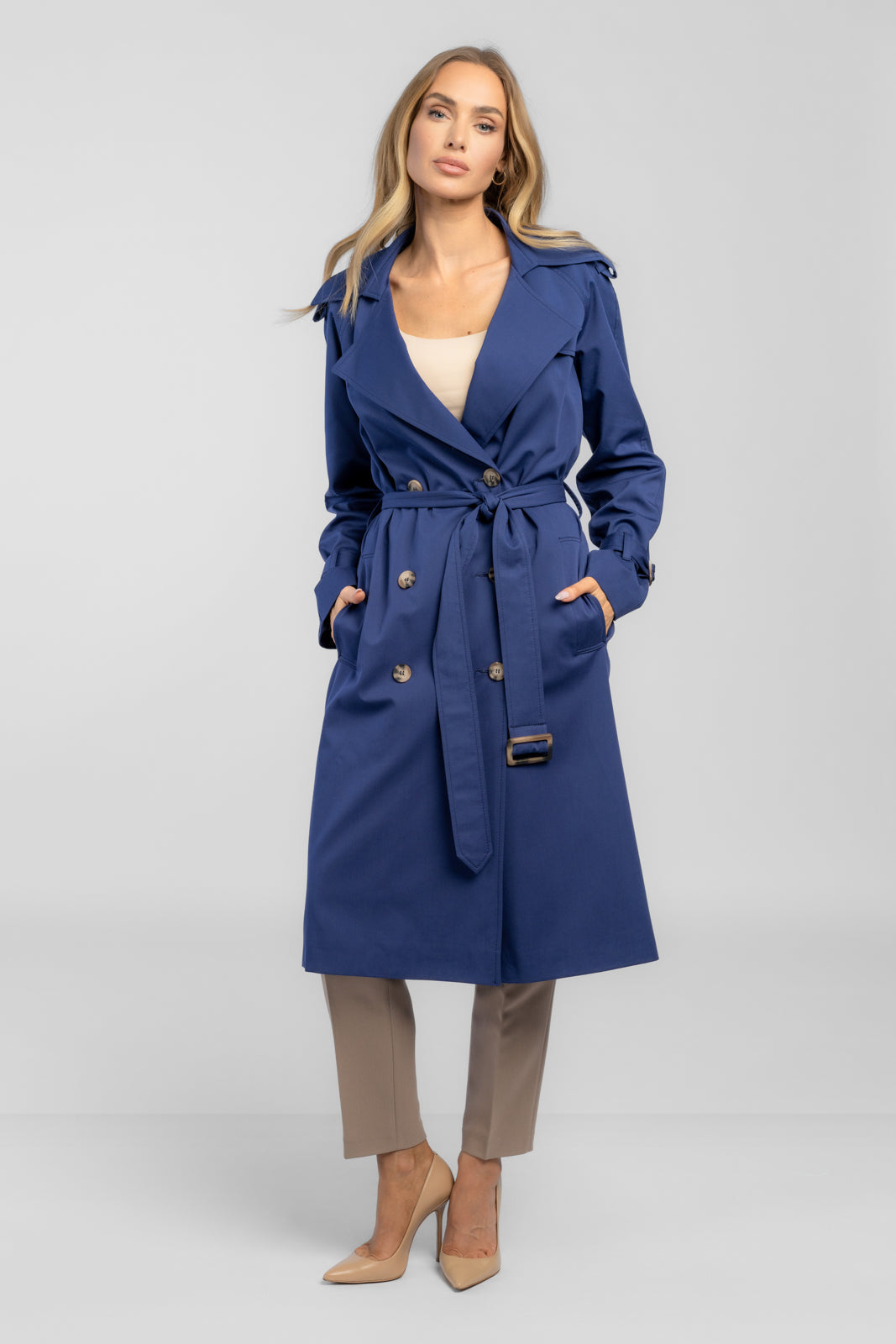 ADRIANNA trenchcoat marineblauw