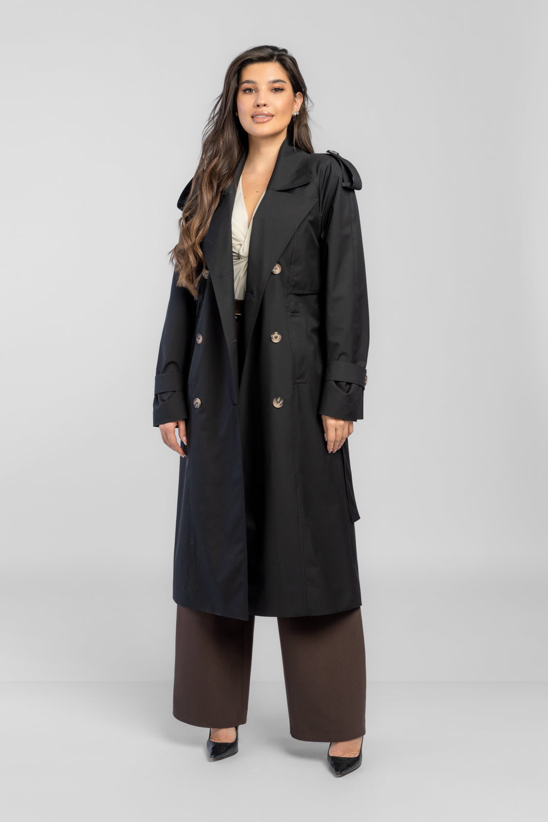 AMANDA trenchcoat zwart 2.0