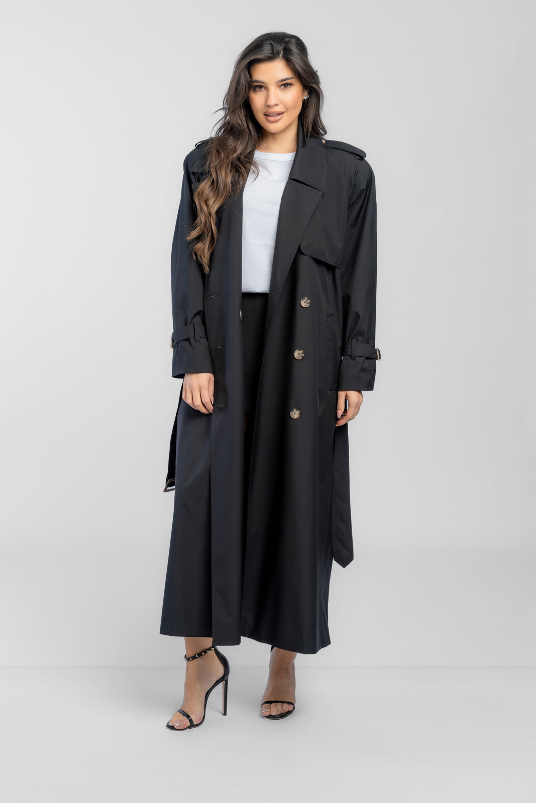 CYNTIA trenchcoat zwart