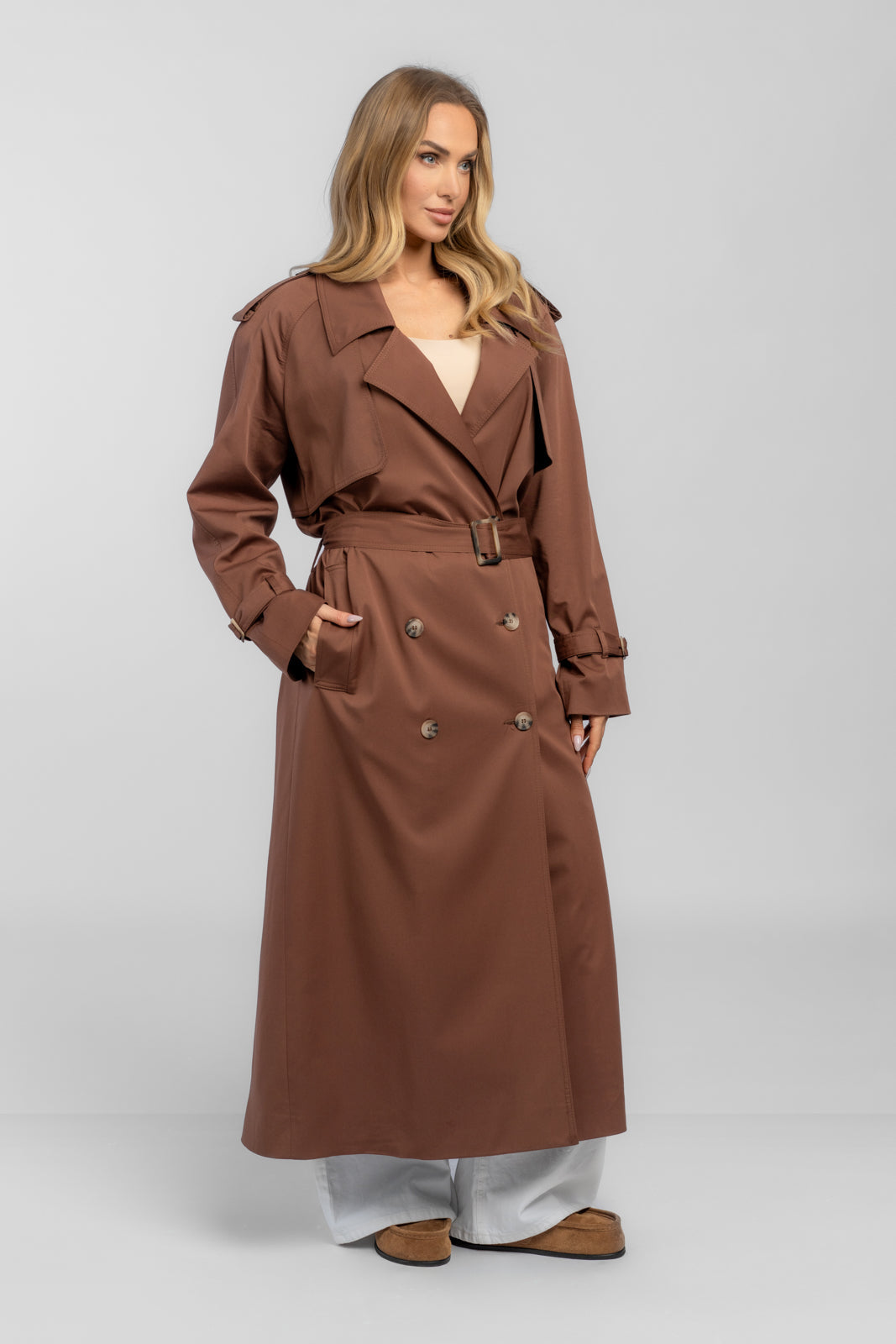 CYNTIA chocolade trenchcoat