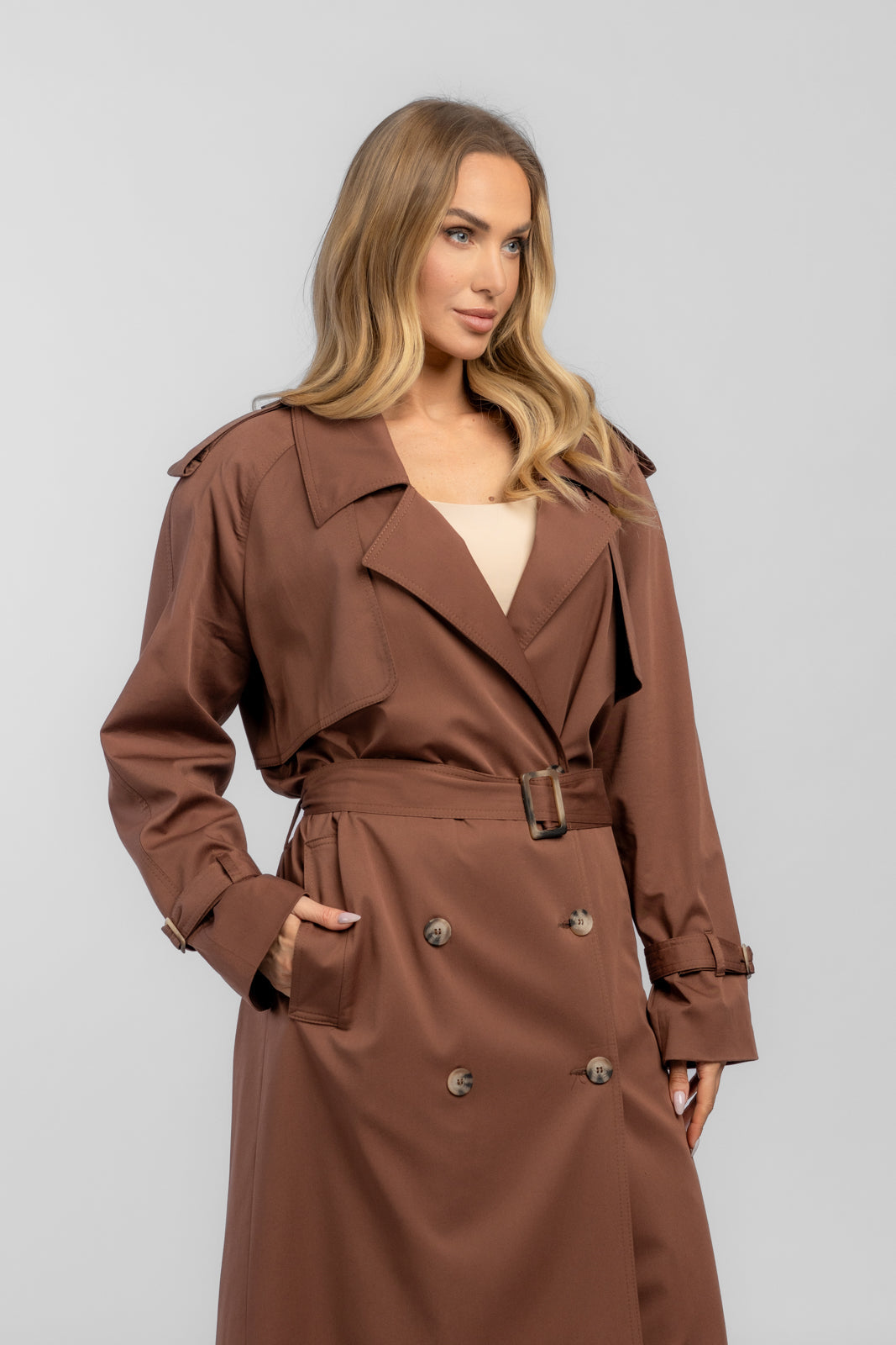 CYNTIA chocolade trenchcoat