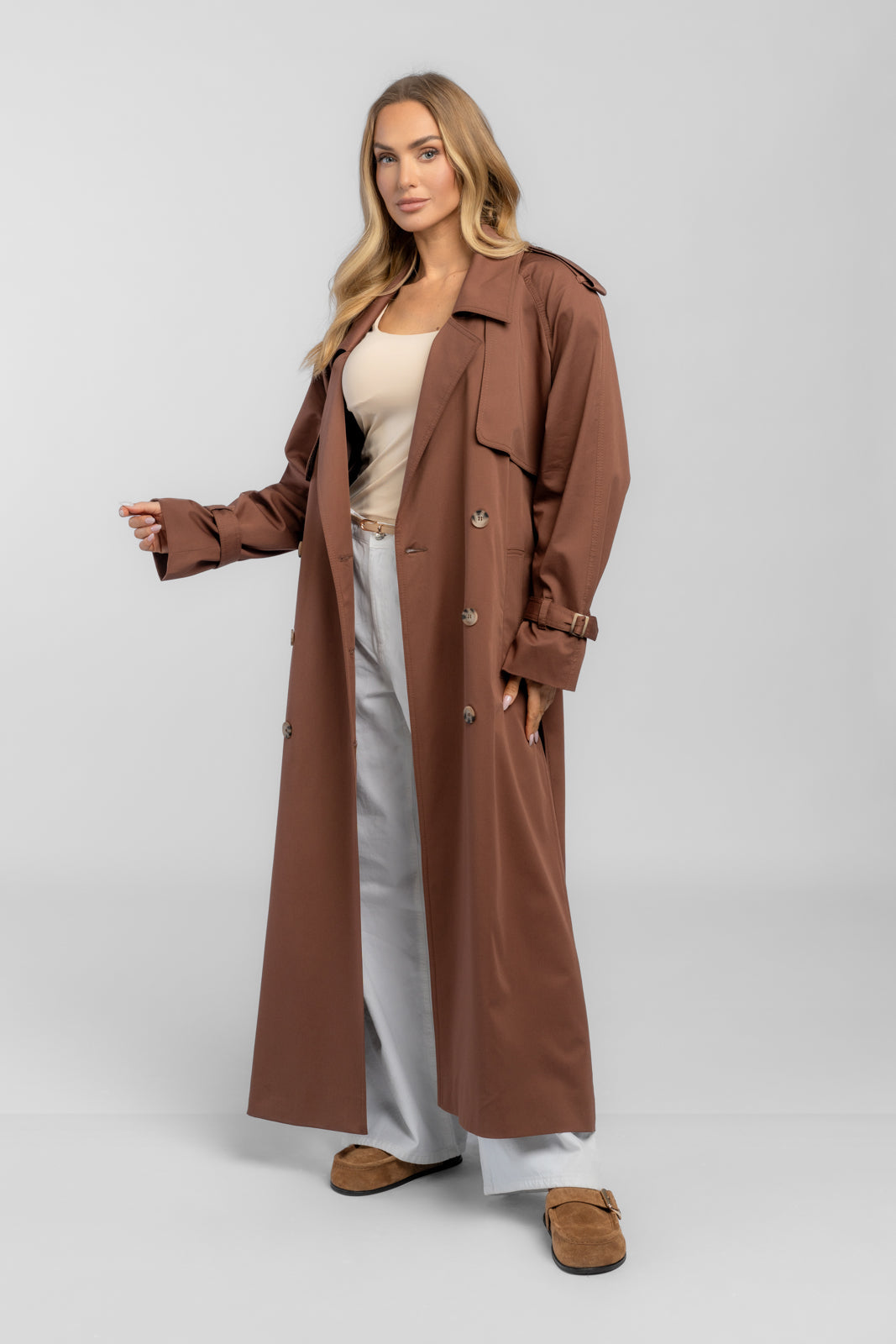 CYNTIA chocolade trenchcoat