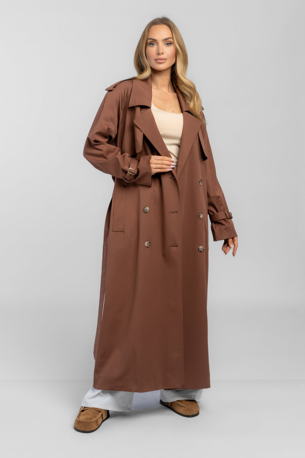 CYNTIA chocolade trenchcoat