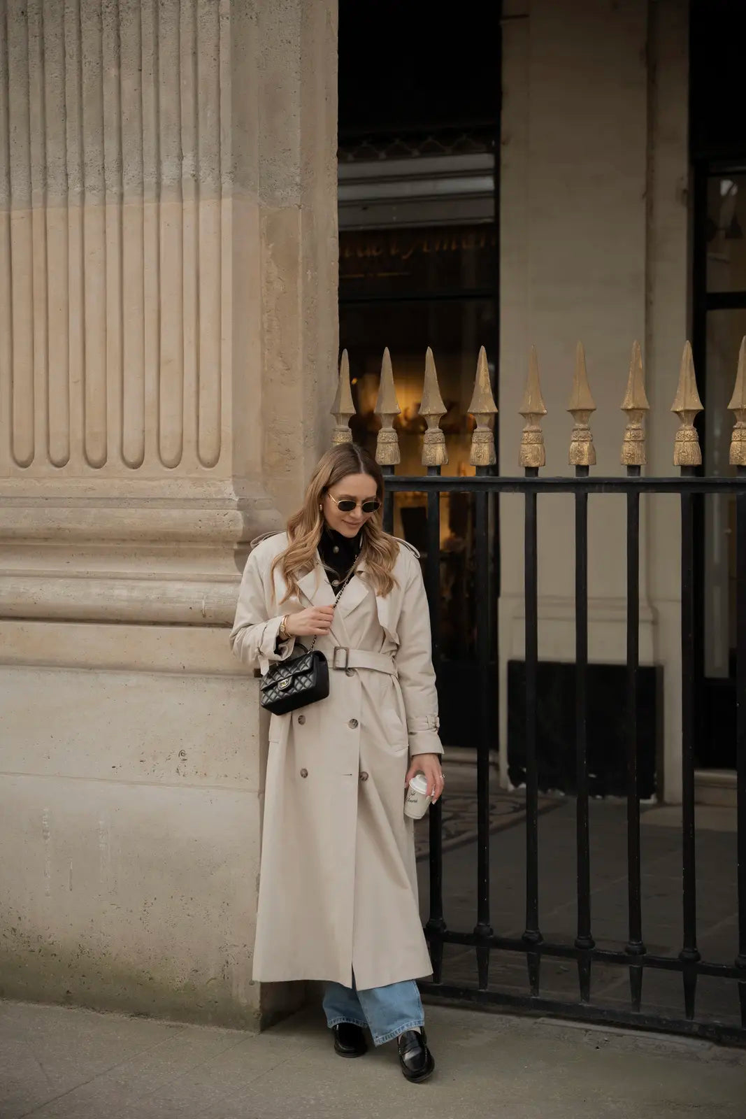 CYNTIA crèmekleurige trenchcoat