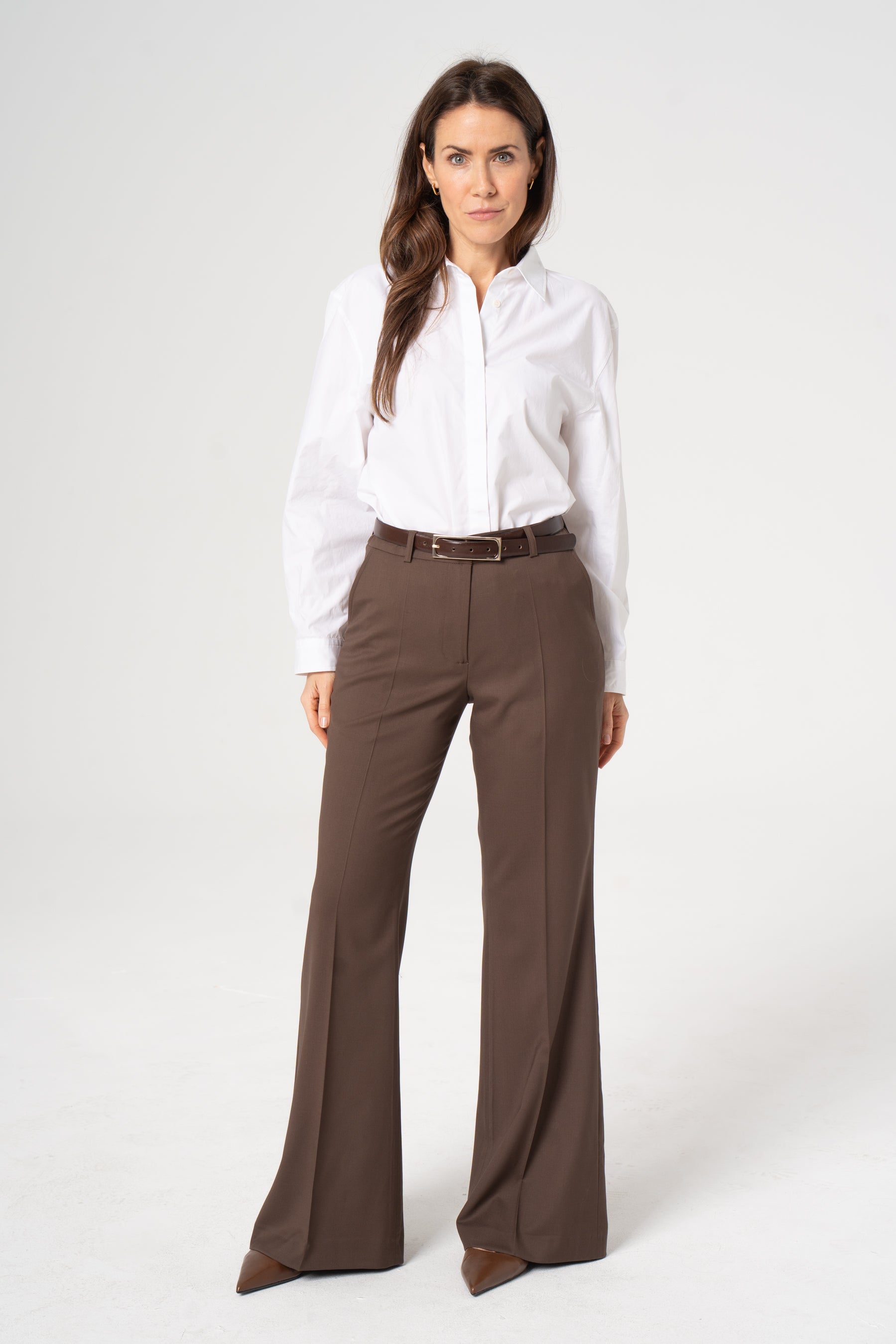 BERTA wool trousers chocolate