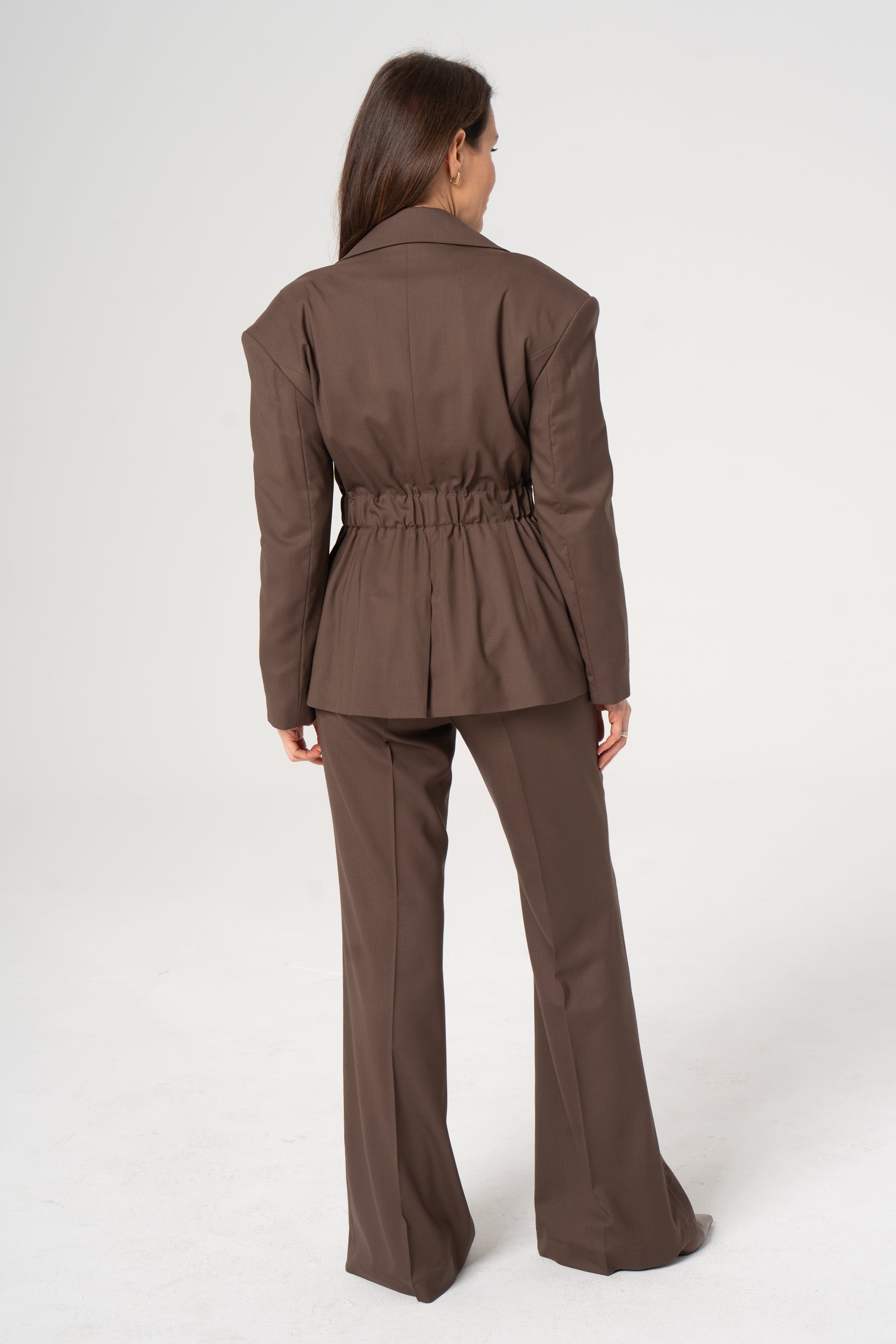 BERTA wool trousers chocolate