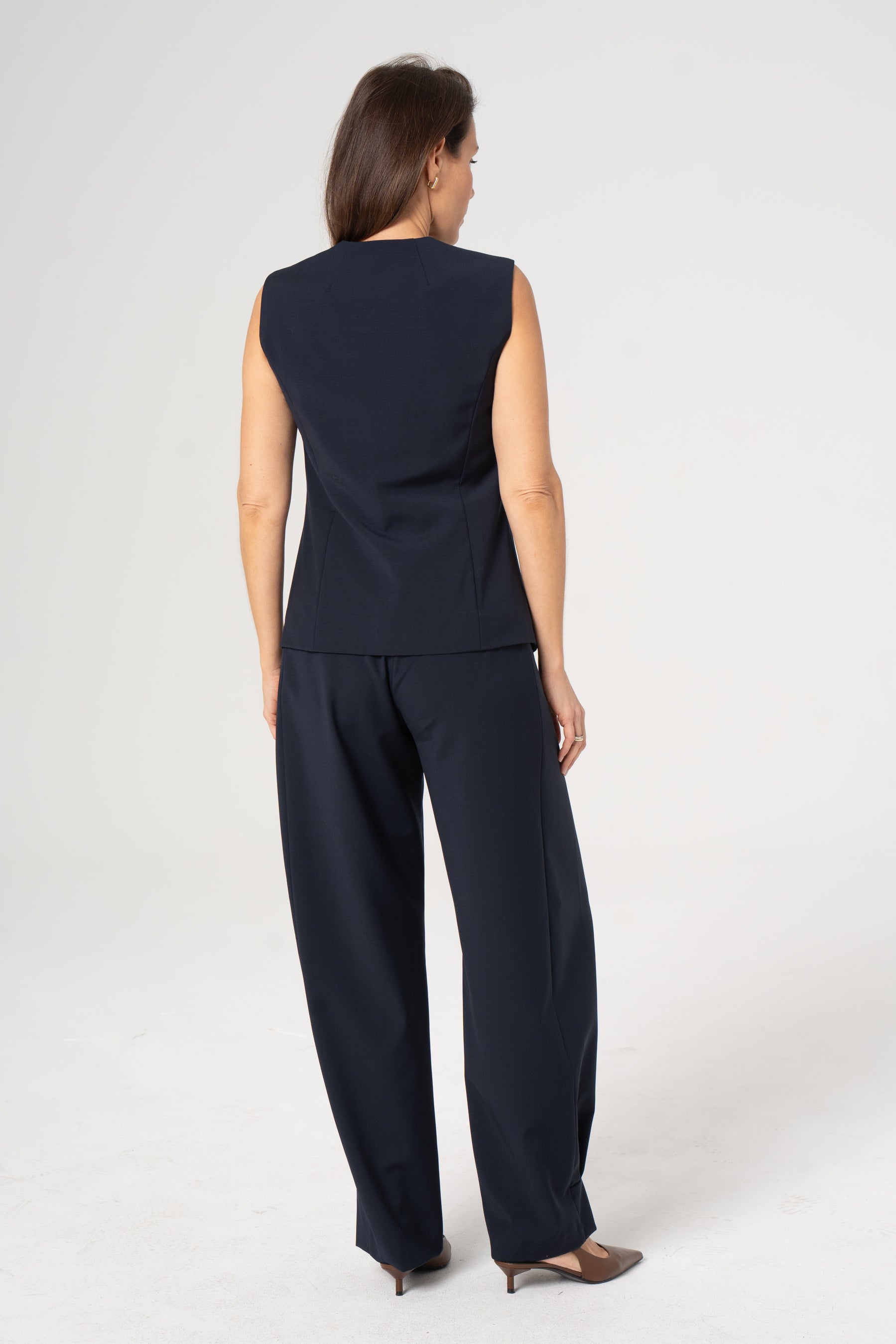 ROMA navy wool trousers