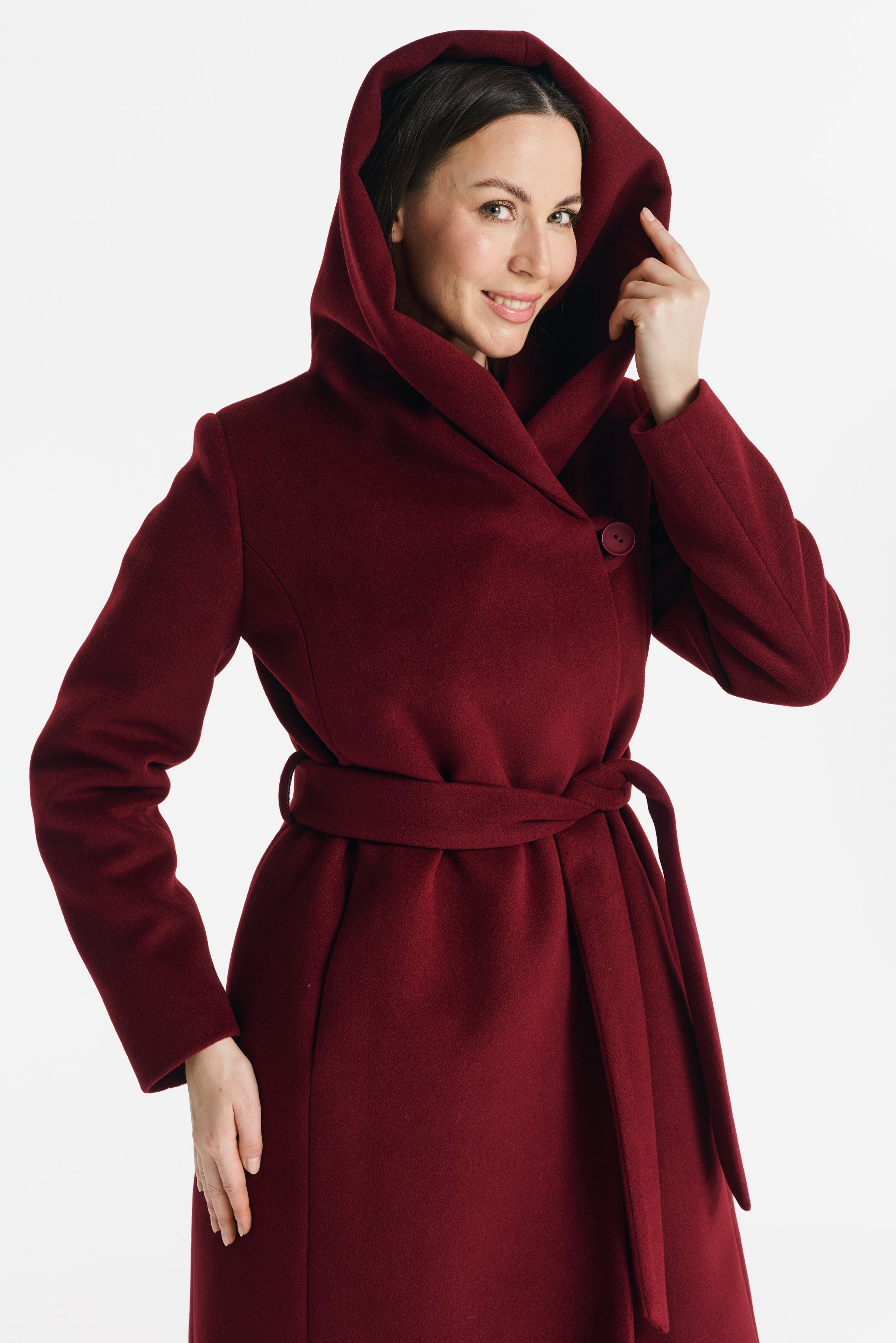 NOELIA midi-jas bordeauxrood