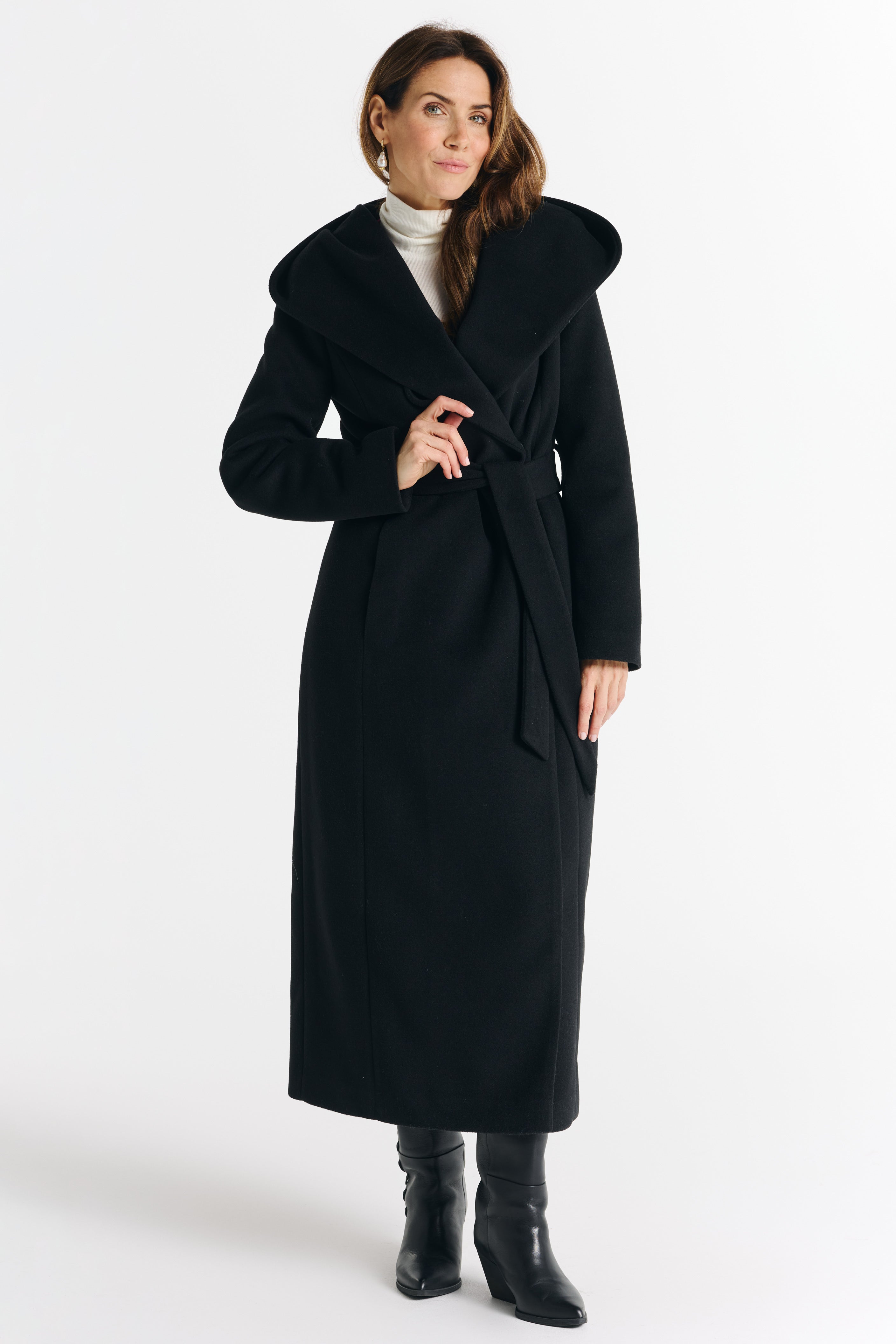 NOELIA maxi-jas zwart