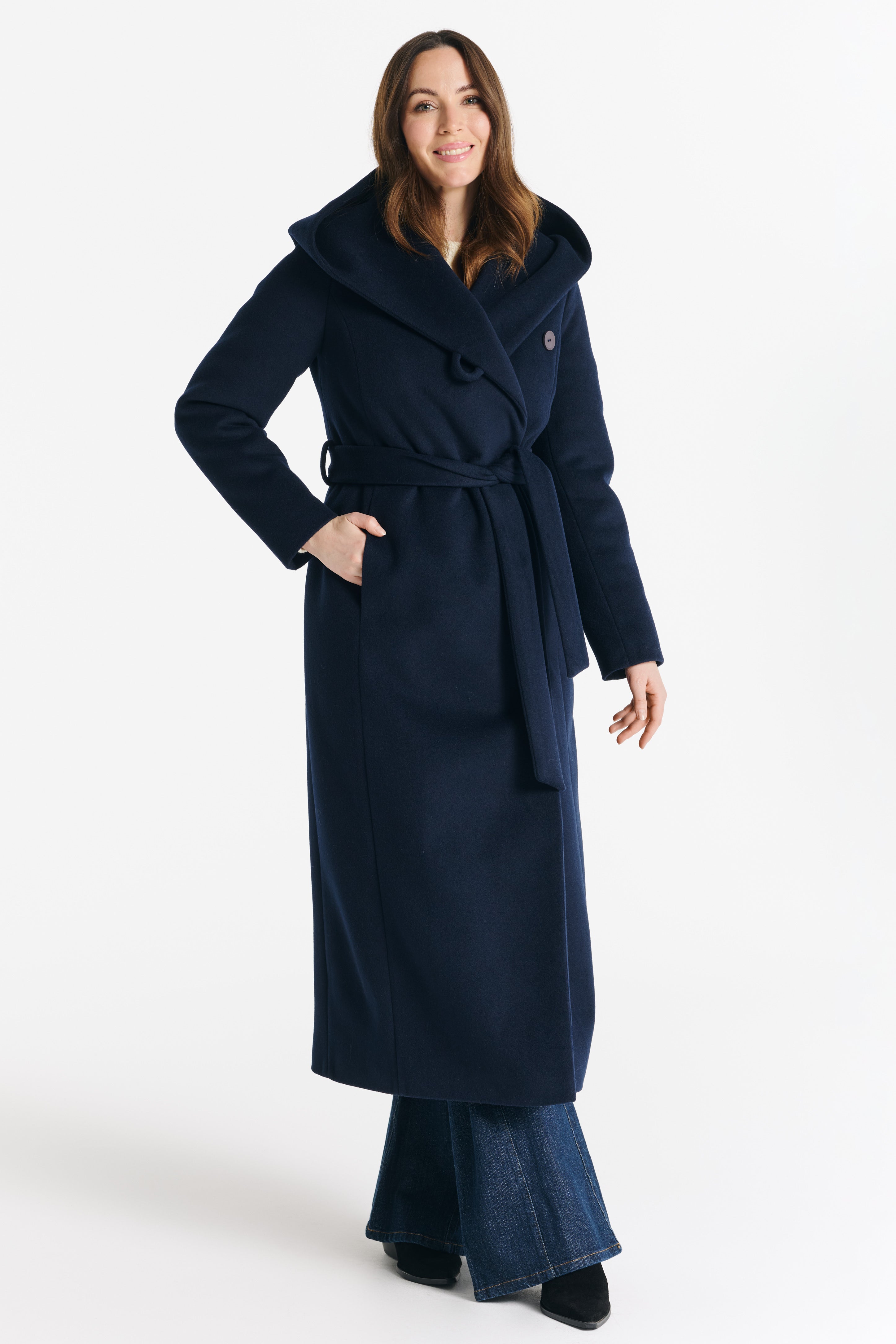 NOELIA maxi-jas marineblauw