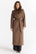 VERONA maxi jas licht chocolade visgraat