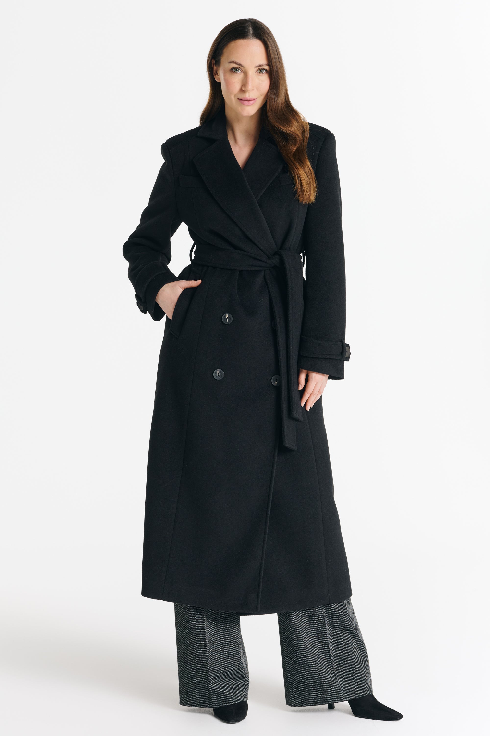 MALWINA maxi-jas zwart