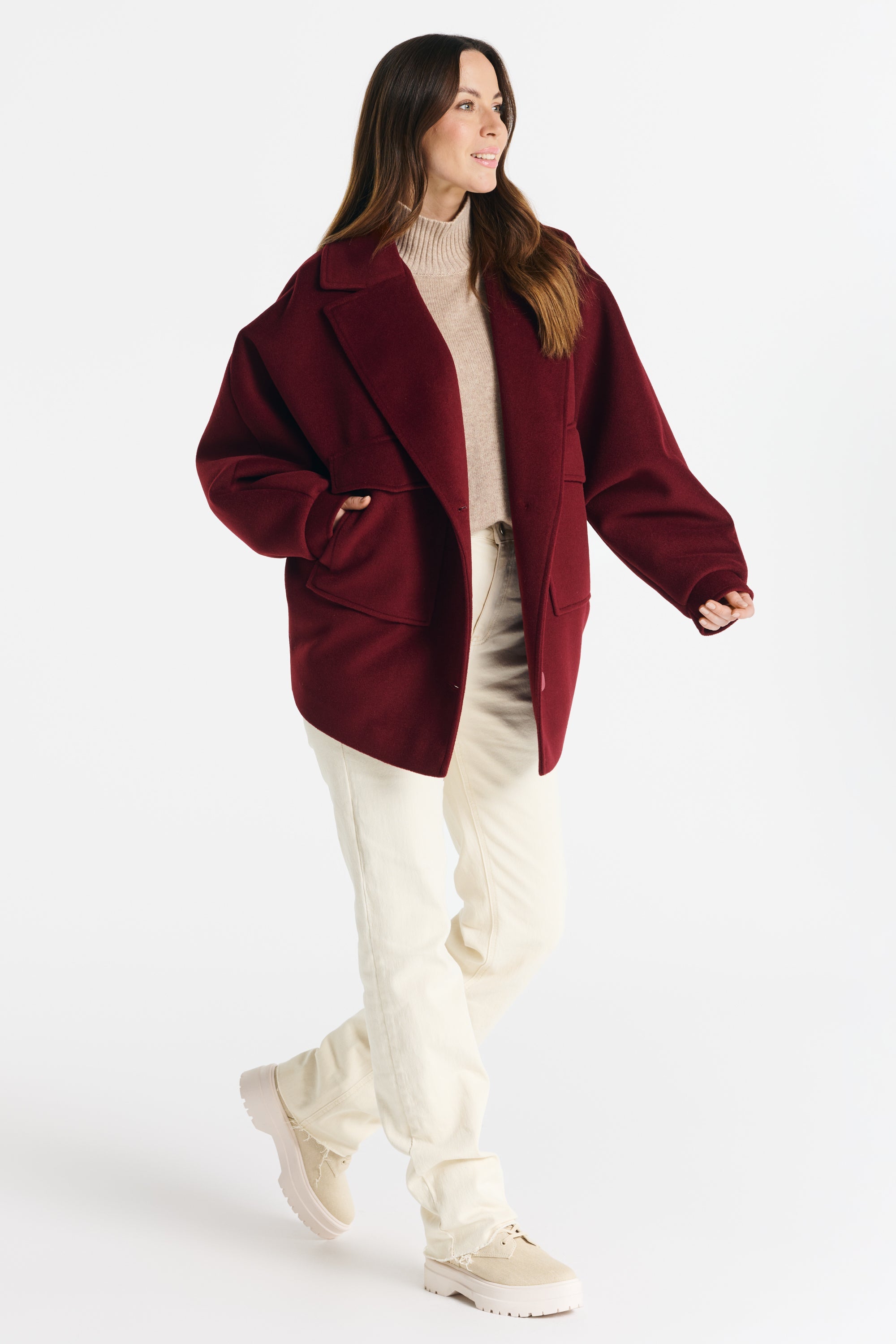 OMENA jas bordeauxrood