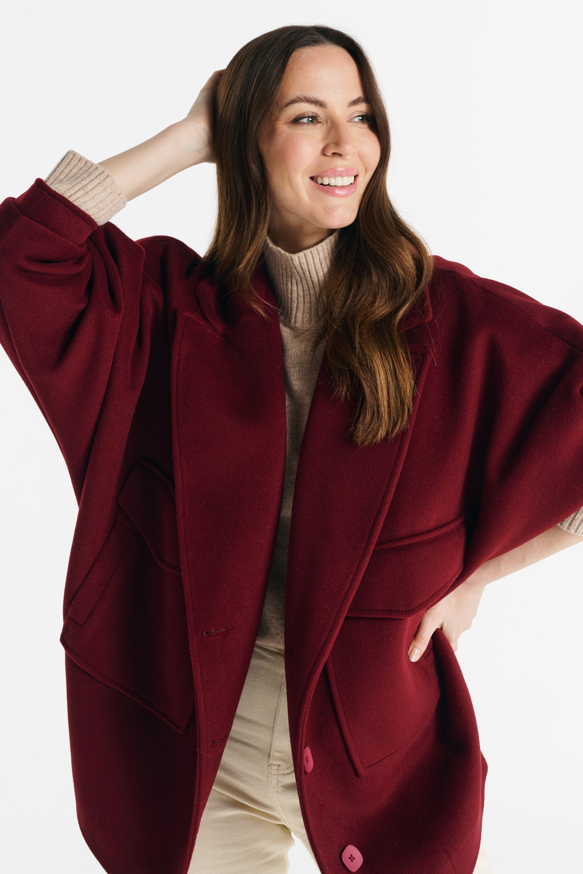 OMENA jas bordeauxrood