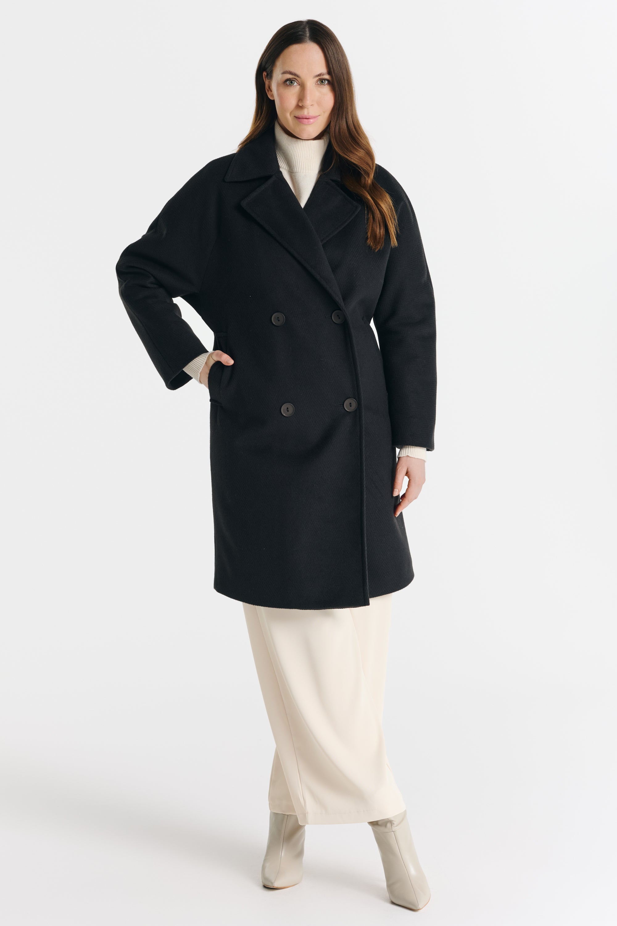 ROBERTA zwarte visgraatjas