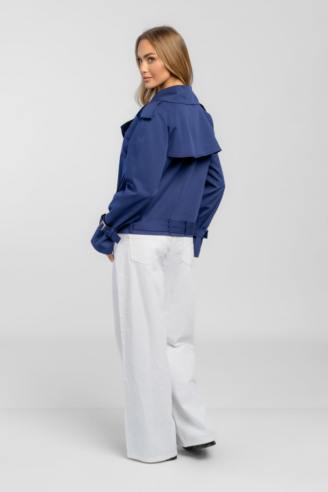 ADA marineblauwe trenchcoat
