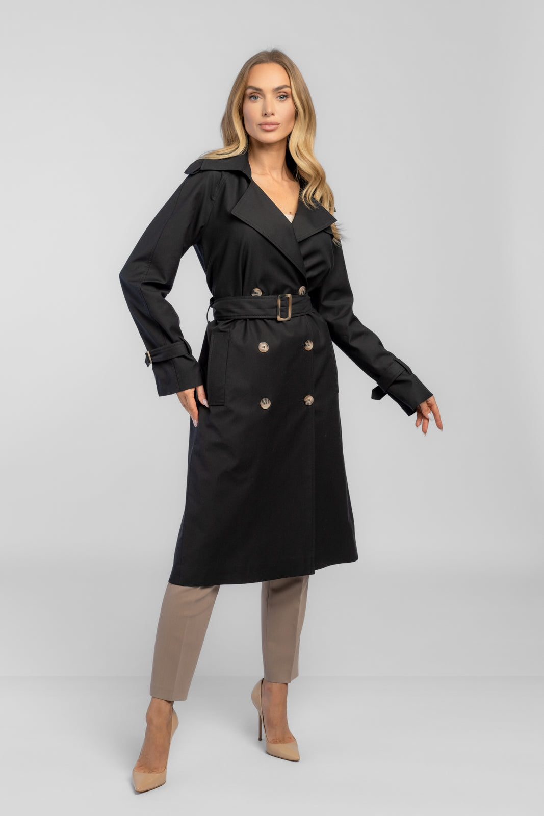 ADRIANNA trenchcoat zwart