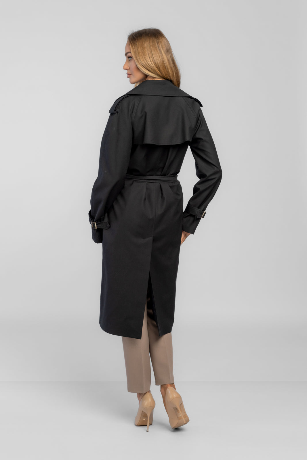 ADRIANNA trenchcoat zwart
