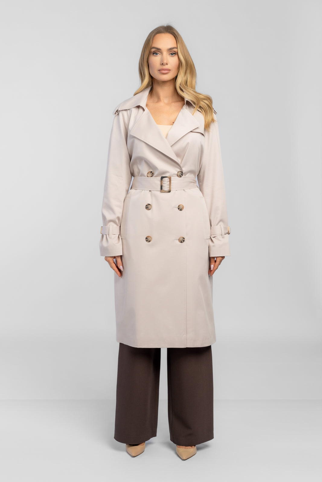 ADRIANNA latte trenchcoat