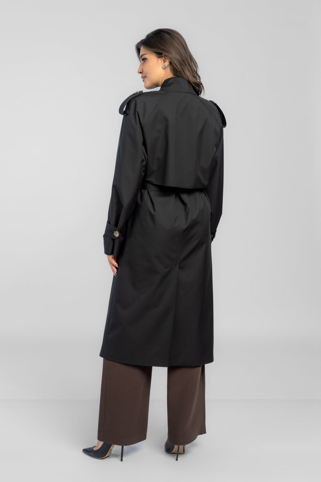 AMANDA trenchcoat zwart 2.0