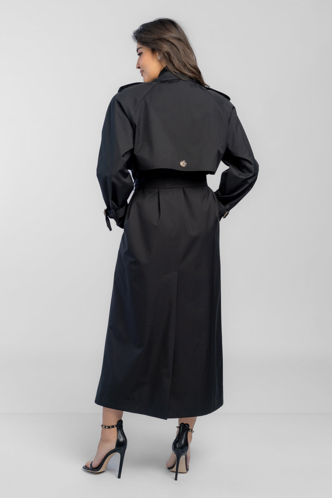 CYNTIA trenchcoat zwart