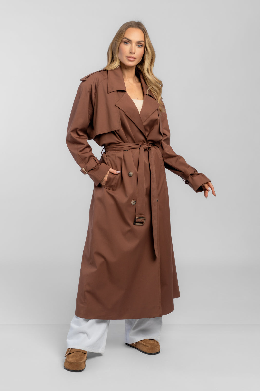 CYNTIA chocolade trenchcoat